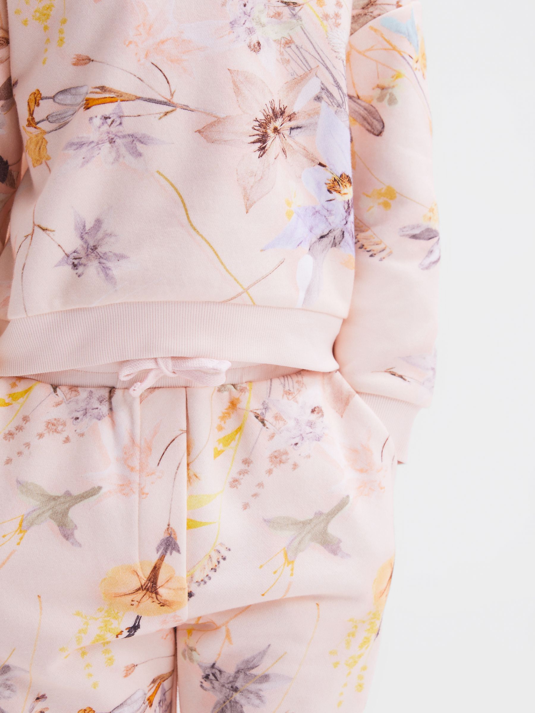 4-9 yrs Floral Print Joggers and Jumper Set in Ivory - Image 3 of 7