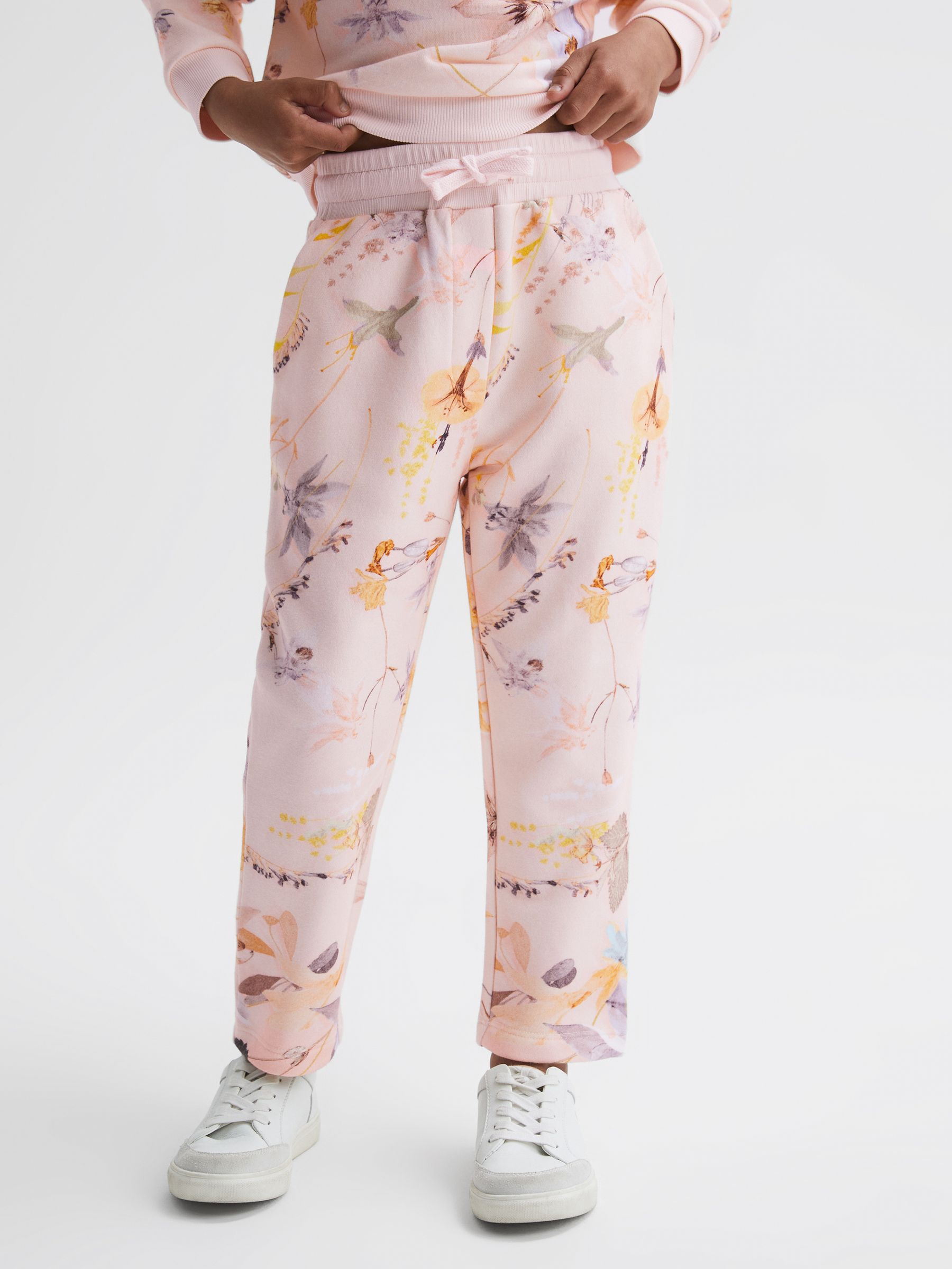4-9 yrs Floral Print Joggers and Jumper Set in Ivory - Image 6 of 7