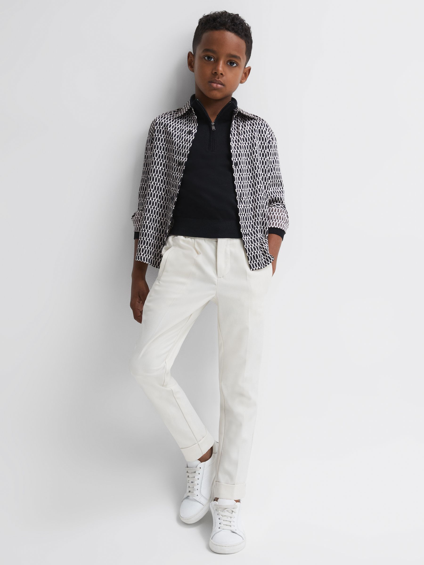 Monogram Button-Through Shirt in Black - Image 1 of 6