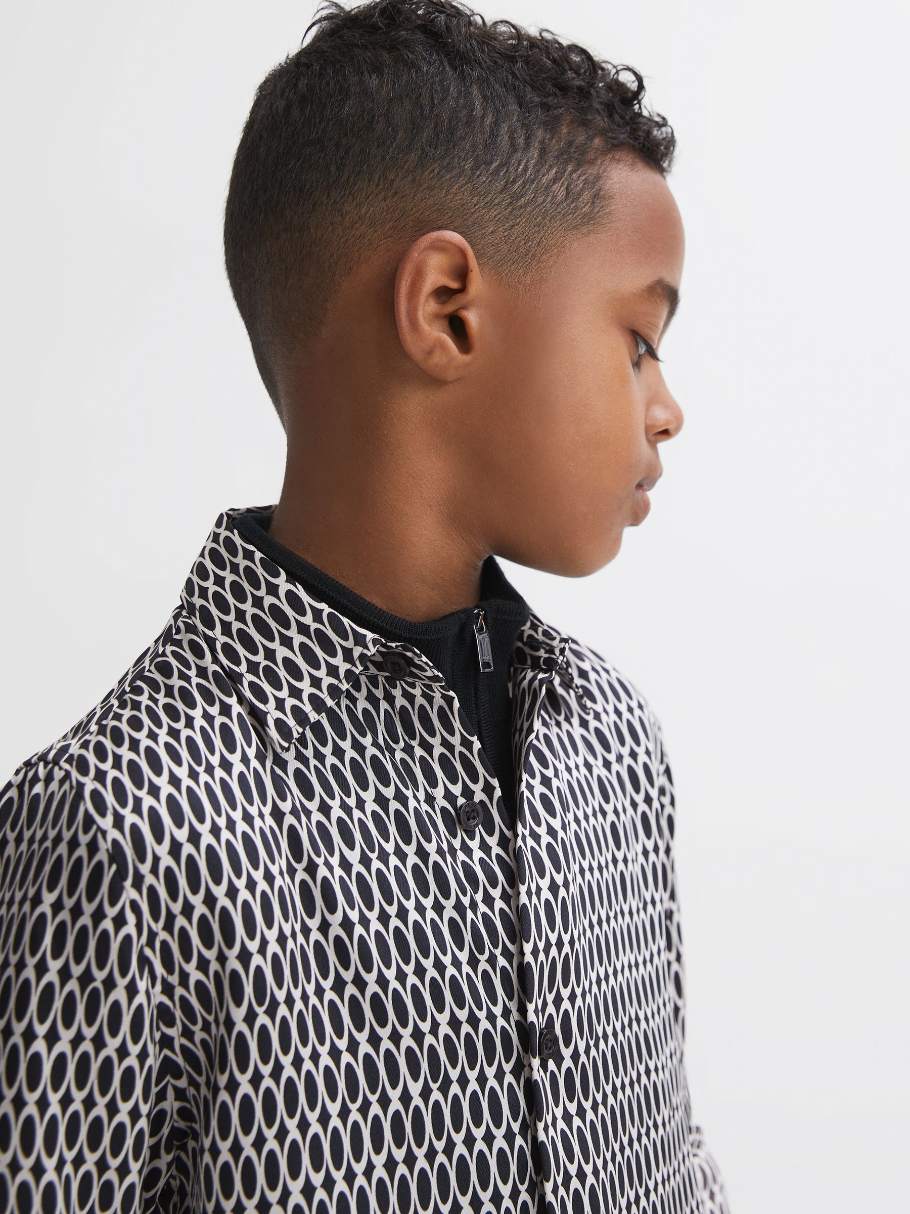 Monogram Button-Through Shirt in Black - Image 4 of 6