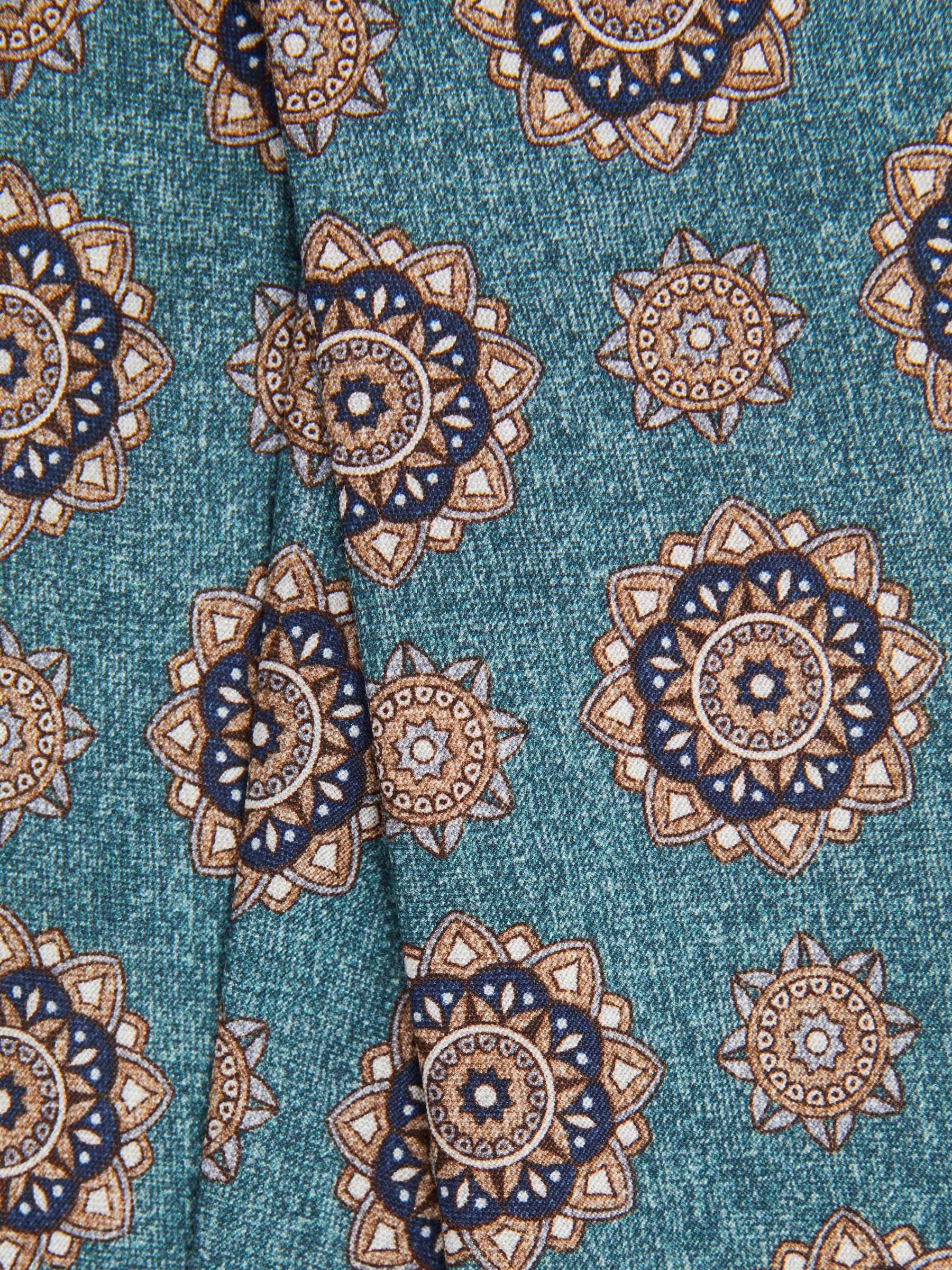 Silk Medallion Tie in Sea Green Melange - Image 5 of 5