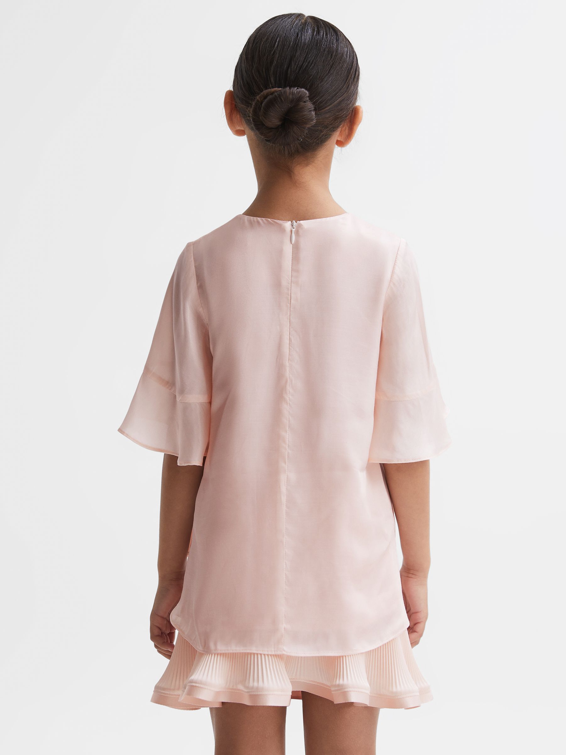 Pleated Flare Sleeve Top in Pink - Image 5 of 6