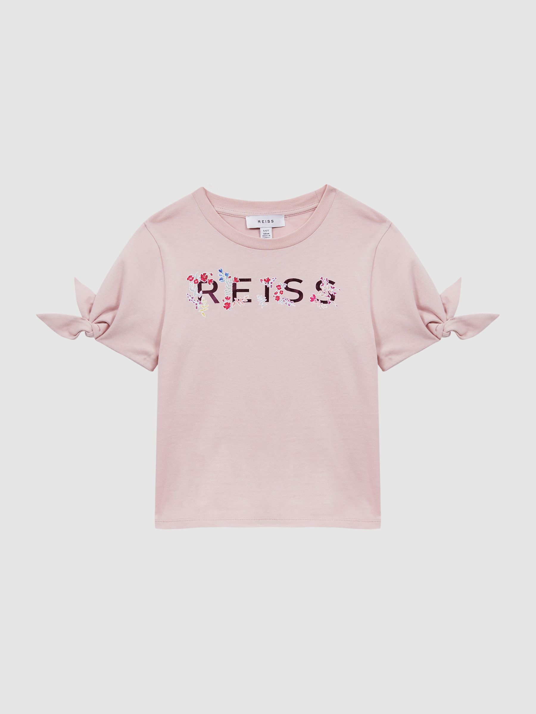 Junior Printed Cotton T-Shirt in Pale Pink - Image 2 of 5