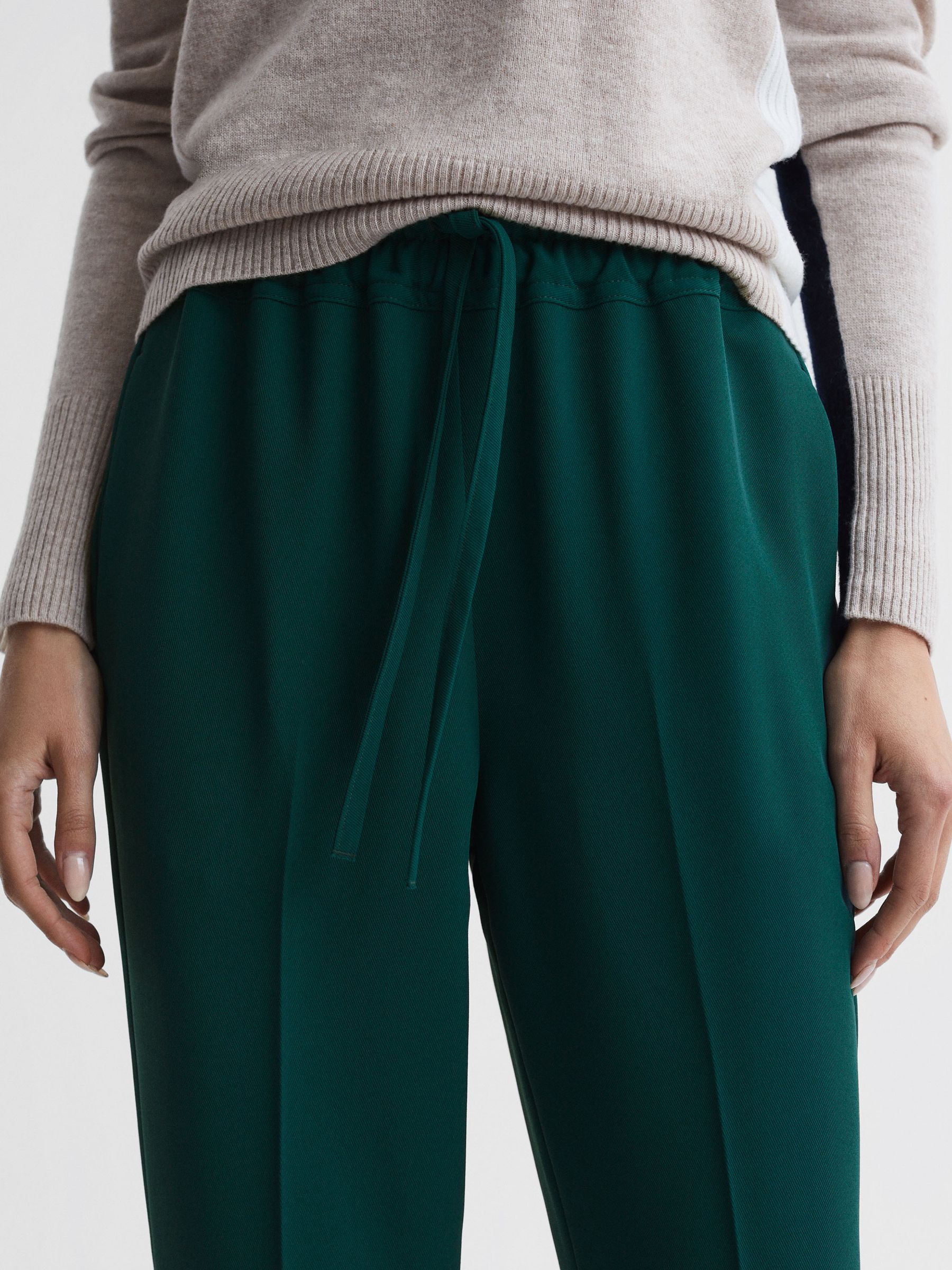Tapered Pull On Trousers in Teal - Image 4 of 5