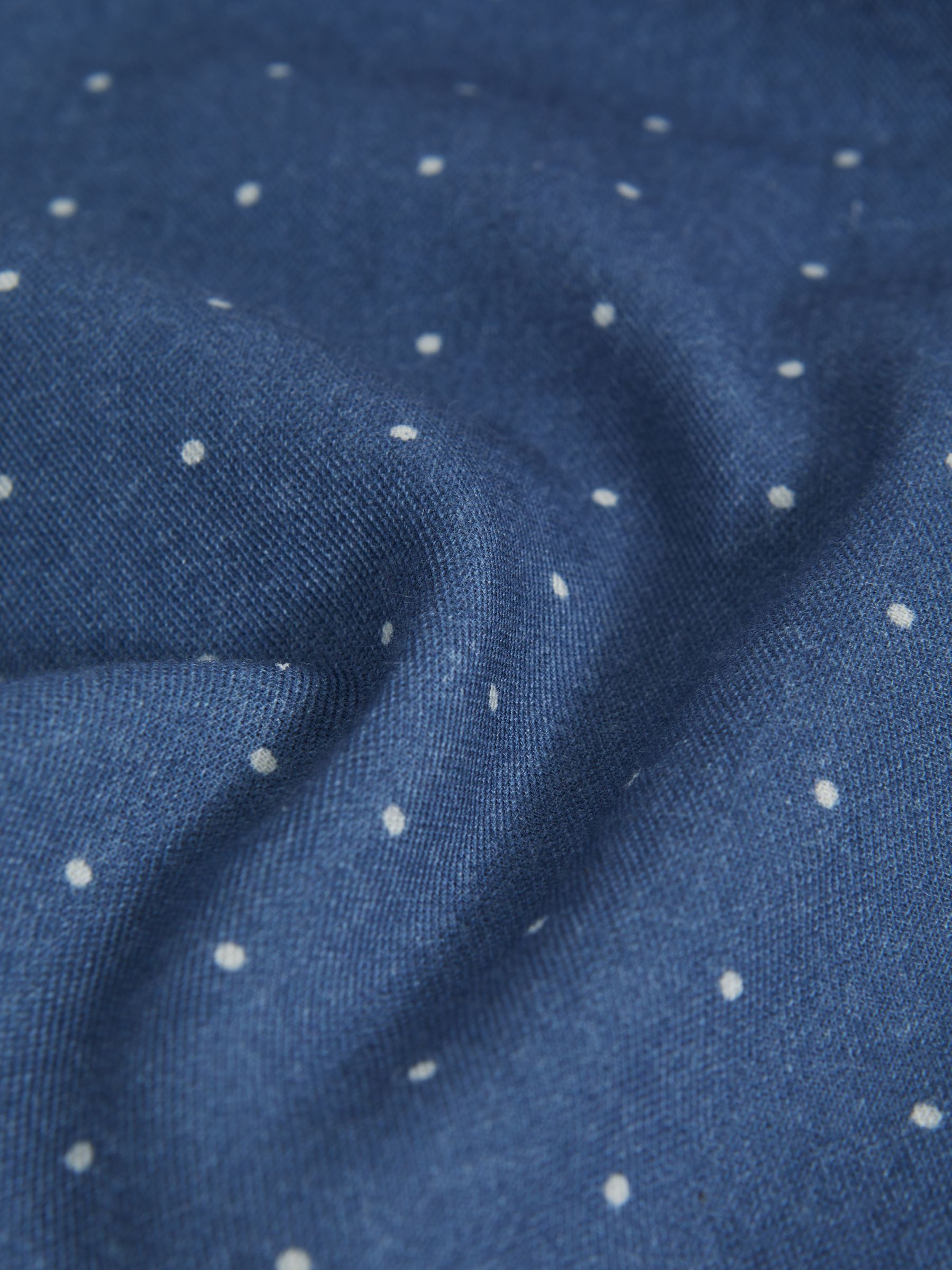Cotton-Wool Polka Dot Pocket Square in Airforce Blue - Image 5 of 5