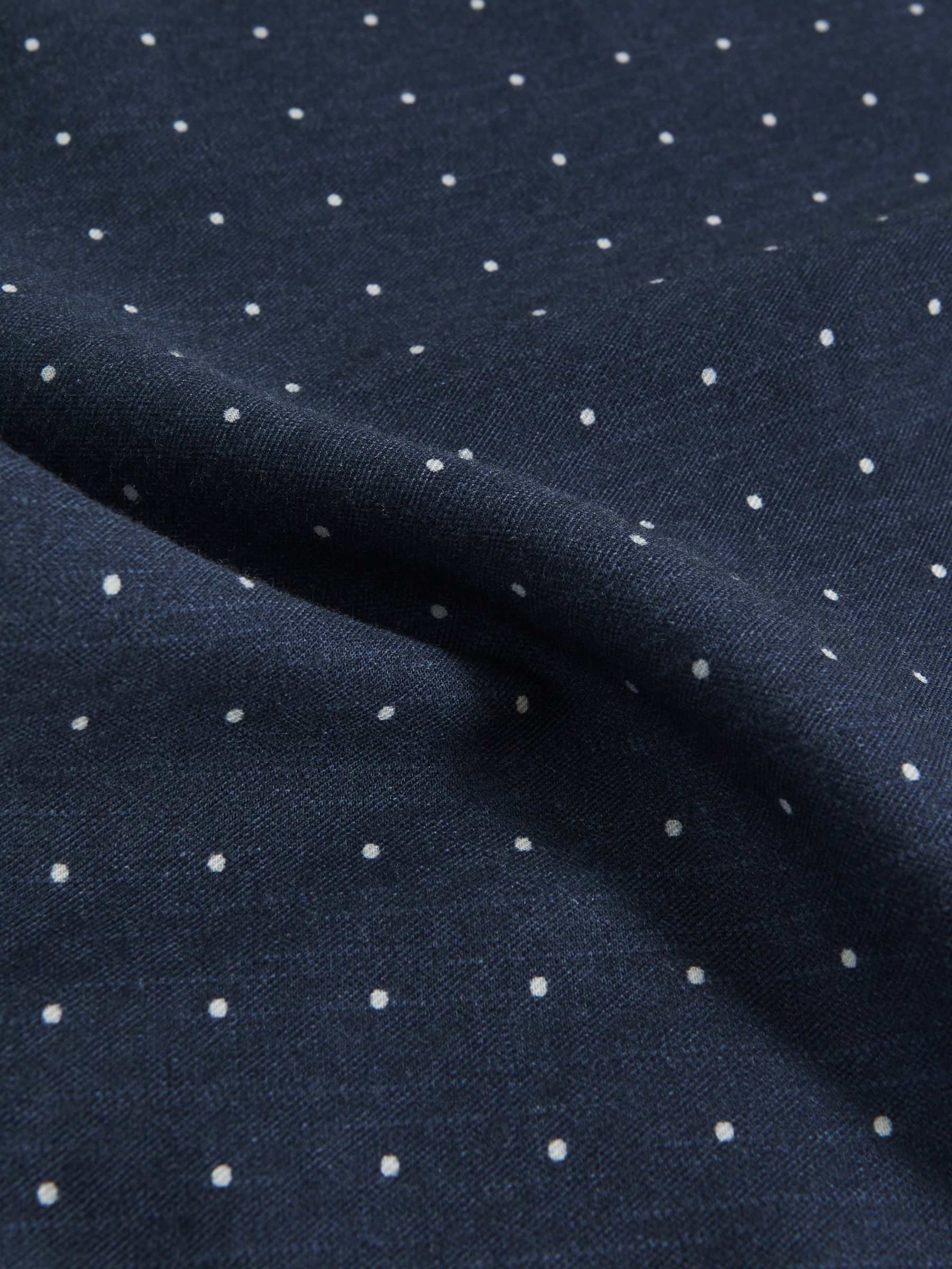 Cotton-Wool Polka Dot Pocket Square in Navy - Image 5 of 5