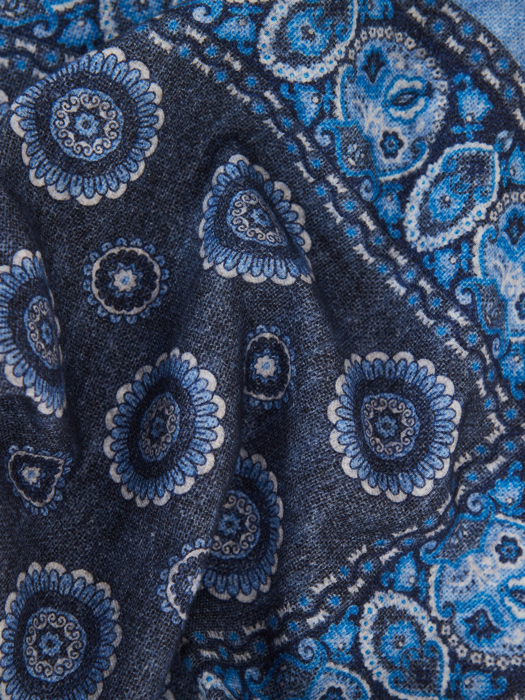 Reversible Cotton Pocket Square in Indigo - Image 5 of 5