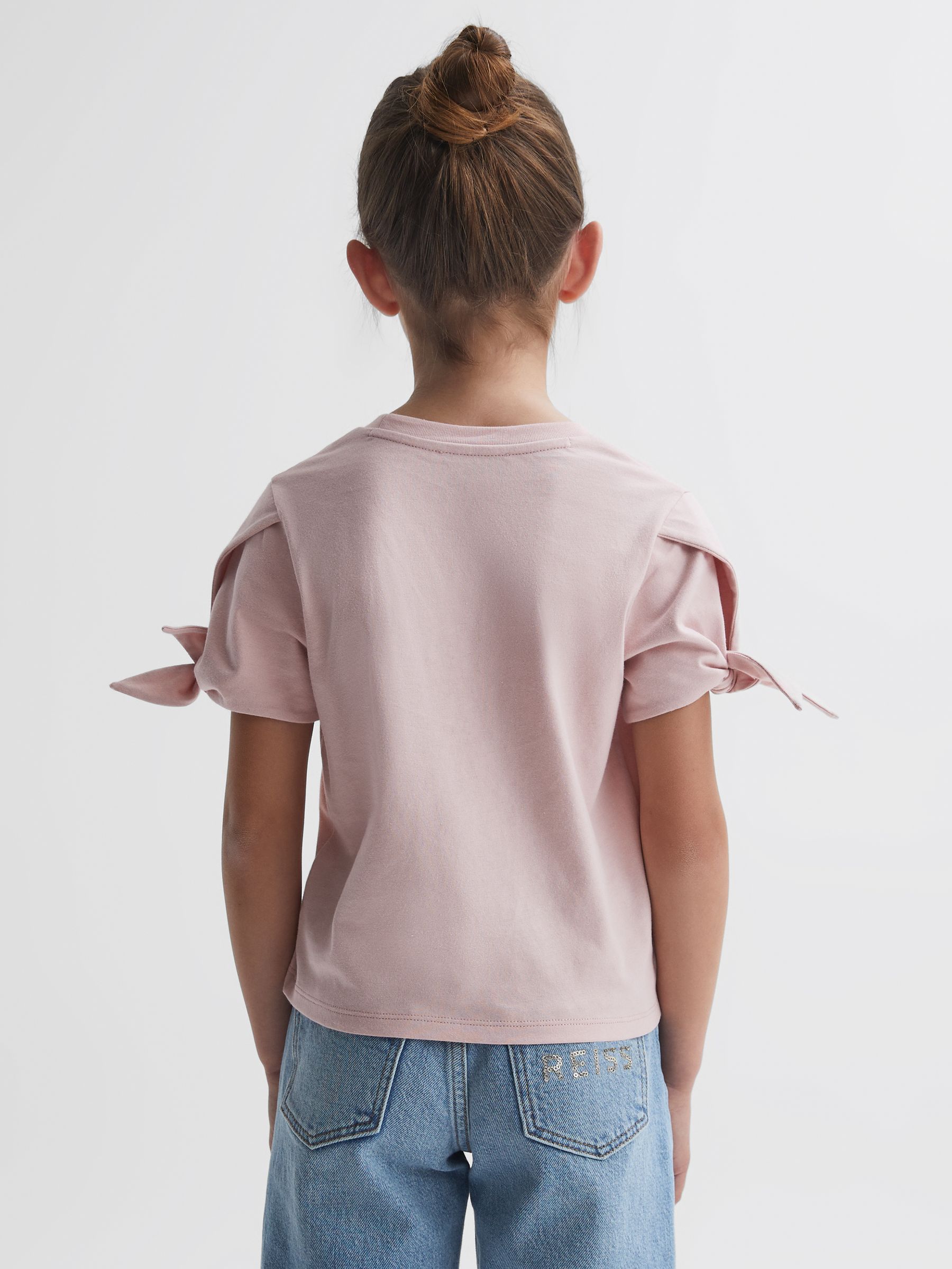 Senior Printed Cotton T-Shirt in Pale Pink - Image 4 of 5