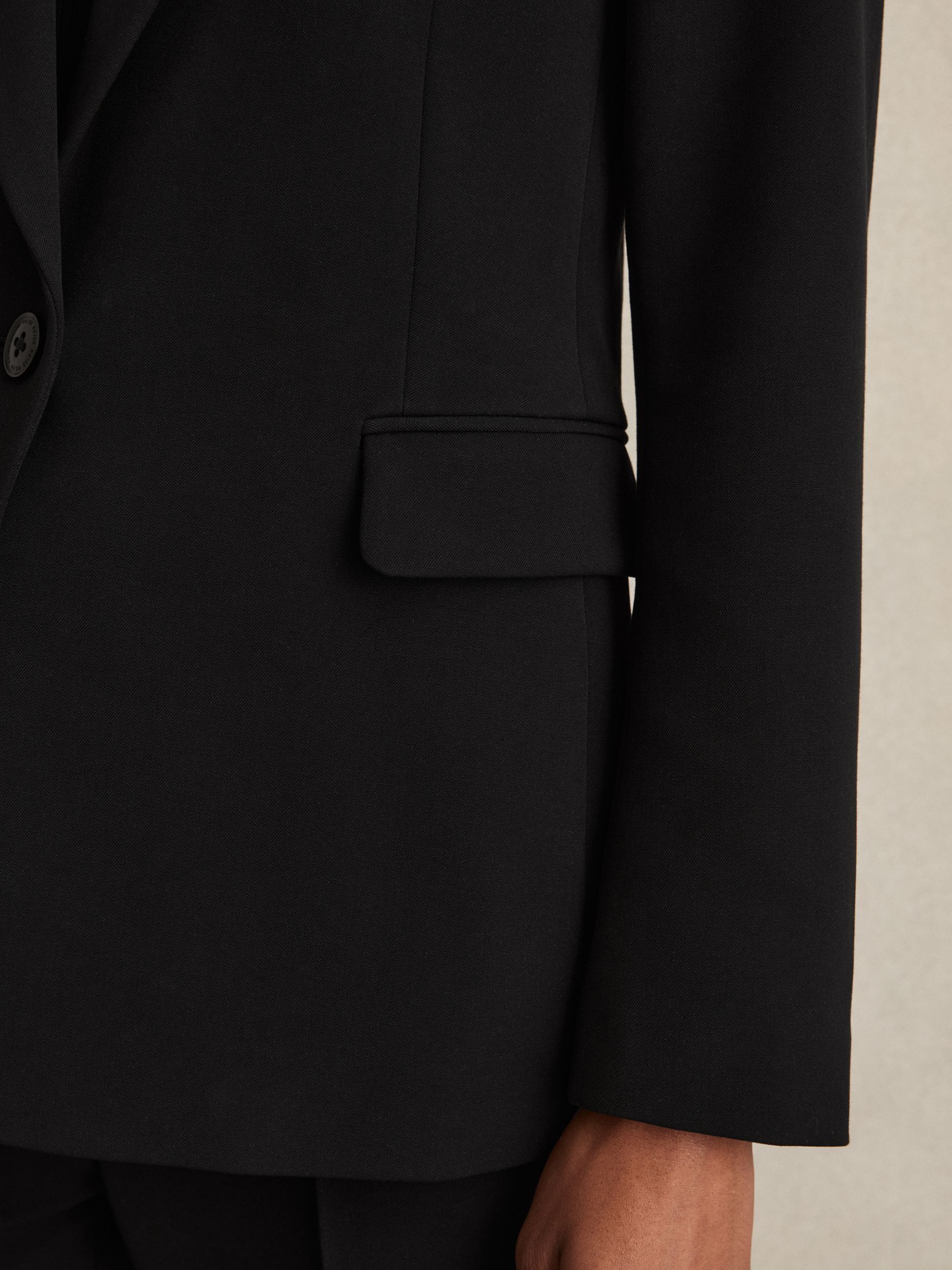 Tailored Single Breasted Suit Blazer in Black - Image 6 of 7