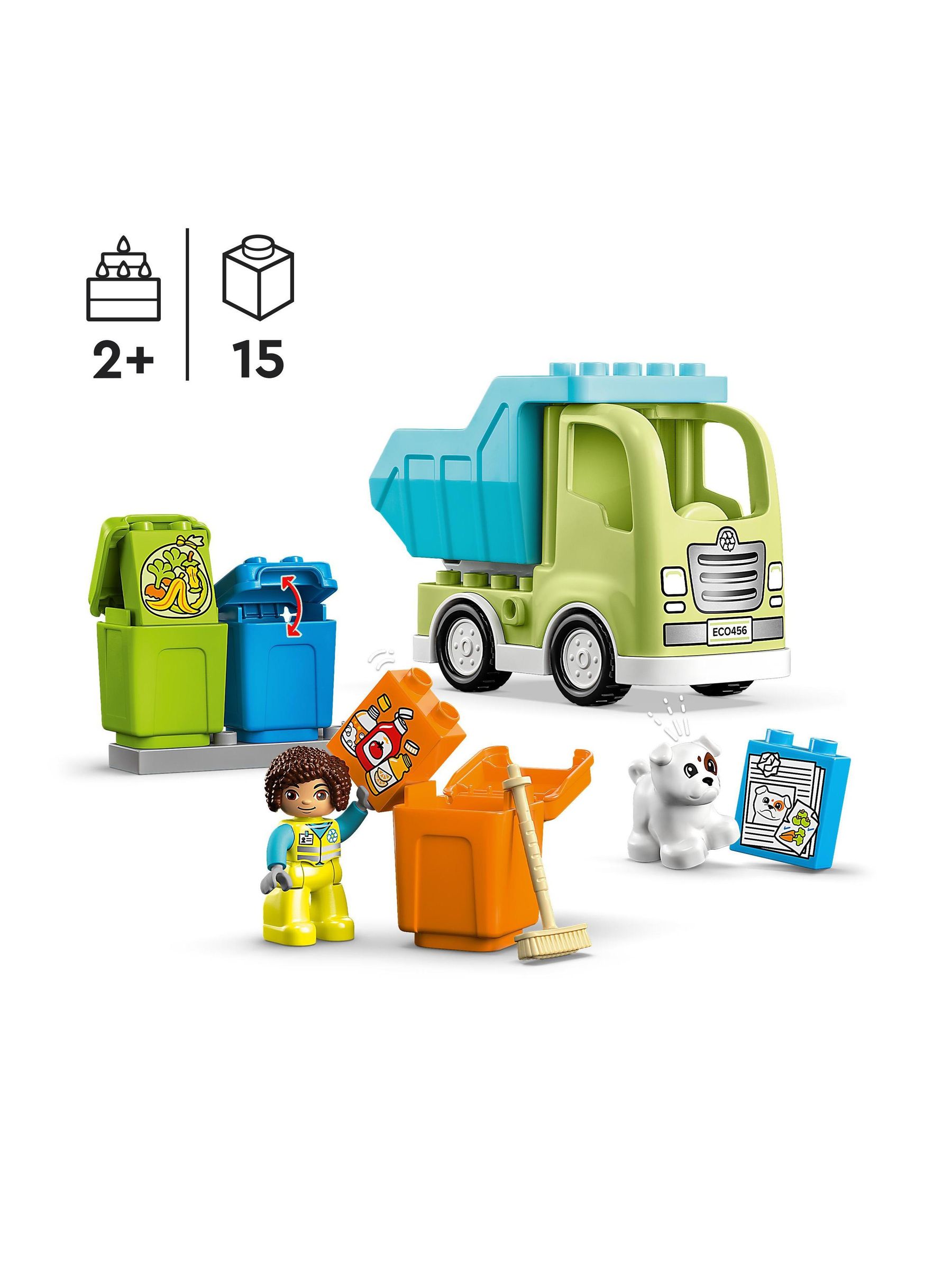 LEGO DUPLO Town Recycling Truck Colour Sorting 2+ Toy - Image 4 of 8