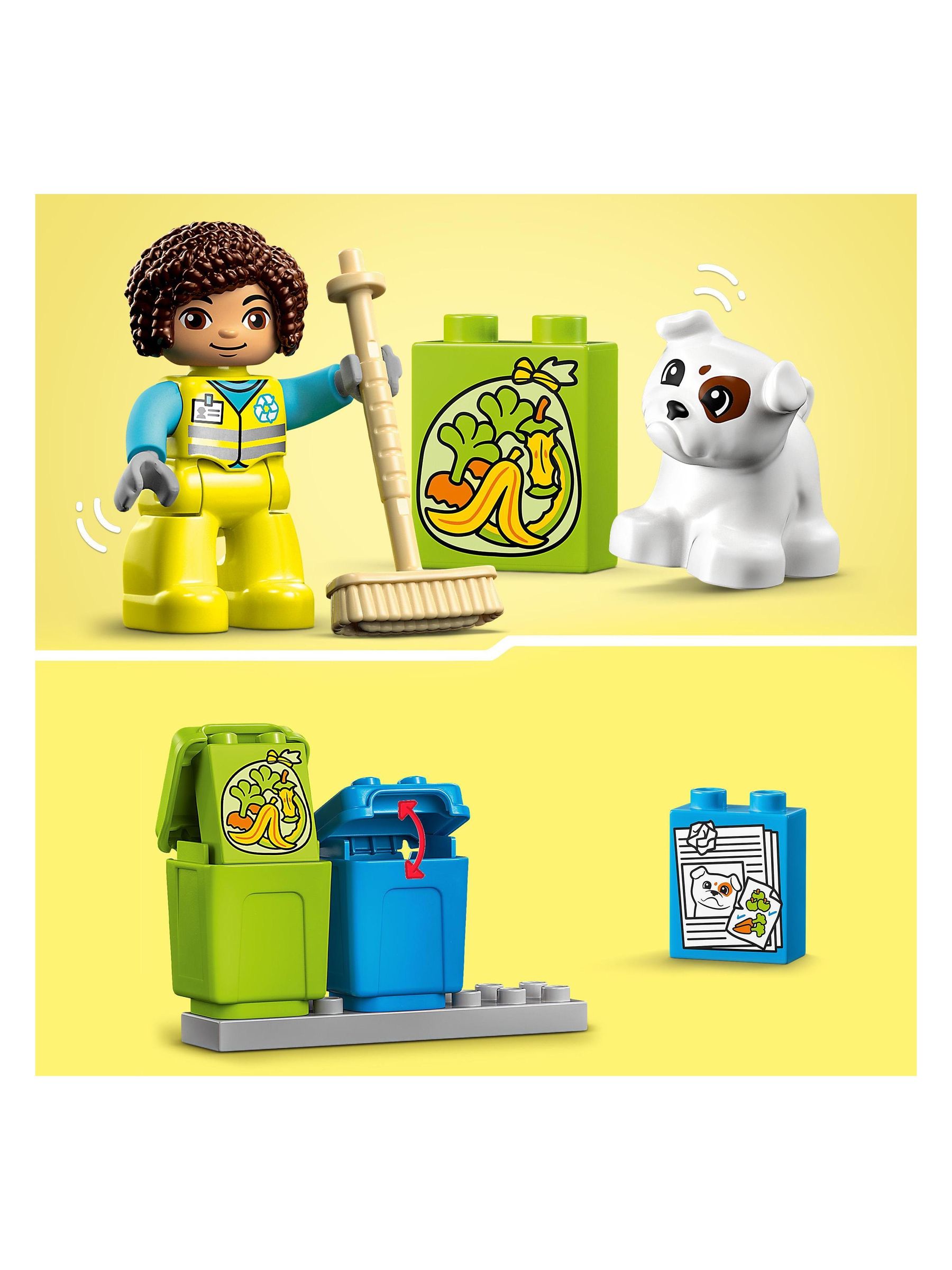 LEGO DUPLO Town Recycling Truck Colour Sorting 2+ Toy - Image 6 of 8