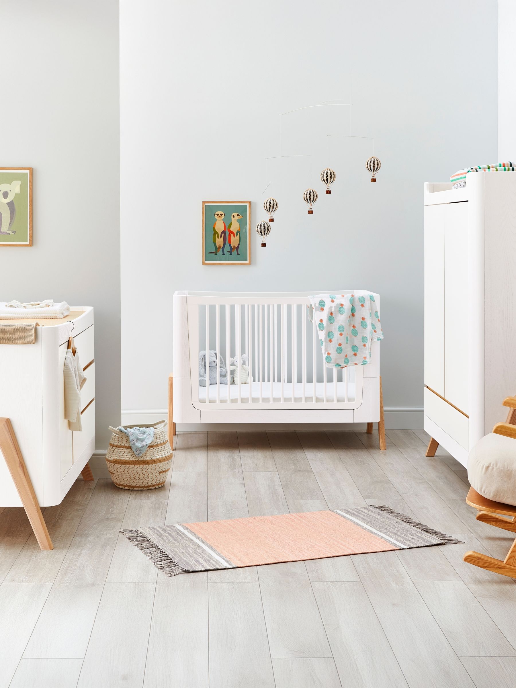 Gaia Baby White Hera Cot Bed and Dresser Set - Image 1 of 6