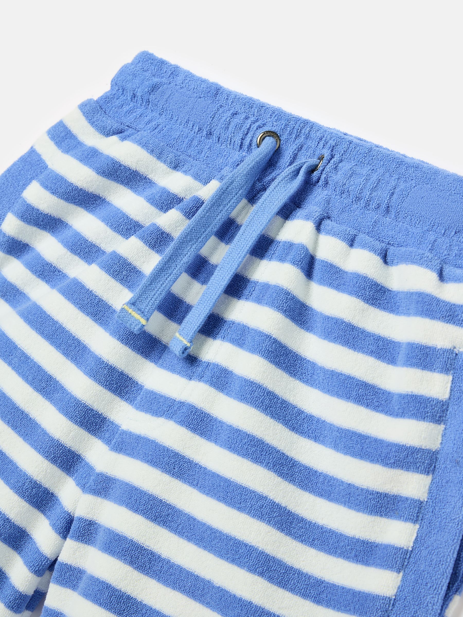 Boys' Blue Stripe Relaxed Fit Towelling Shorts - Image 3 of 5