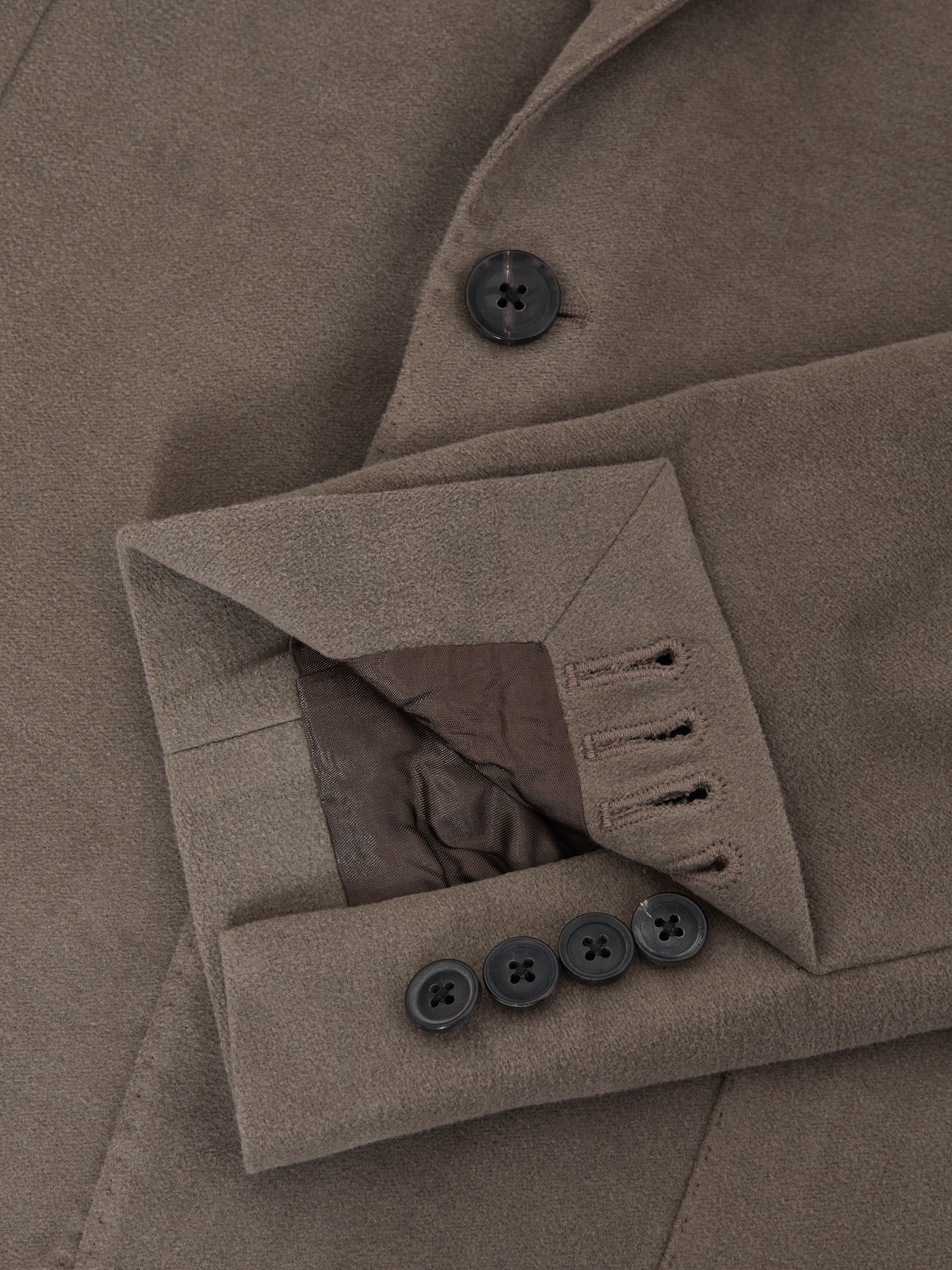 Slim Fit Single Breasted Moleskin Blazer in Mushroom - Image 7 of 8