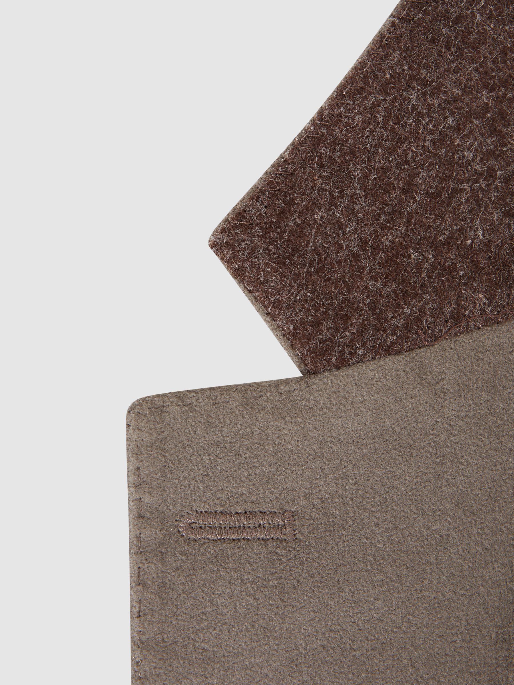 Slim Fit Single Breasted Moleskin Blazer in Mushroom - Image 8 of 8