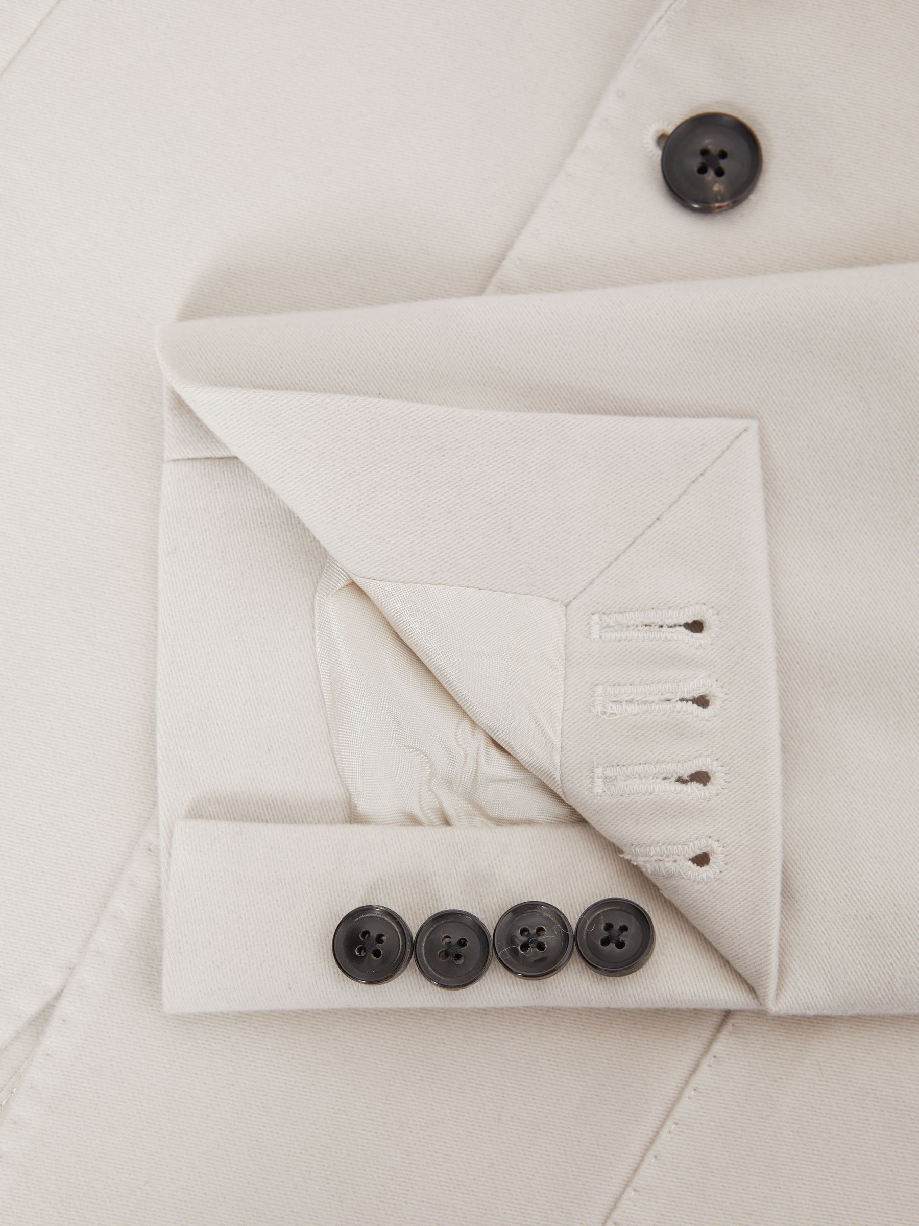 Slim Fit Single Breasted Moleskin Blazer in Stone - Image 8 of 9