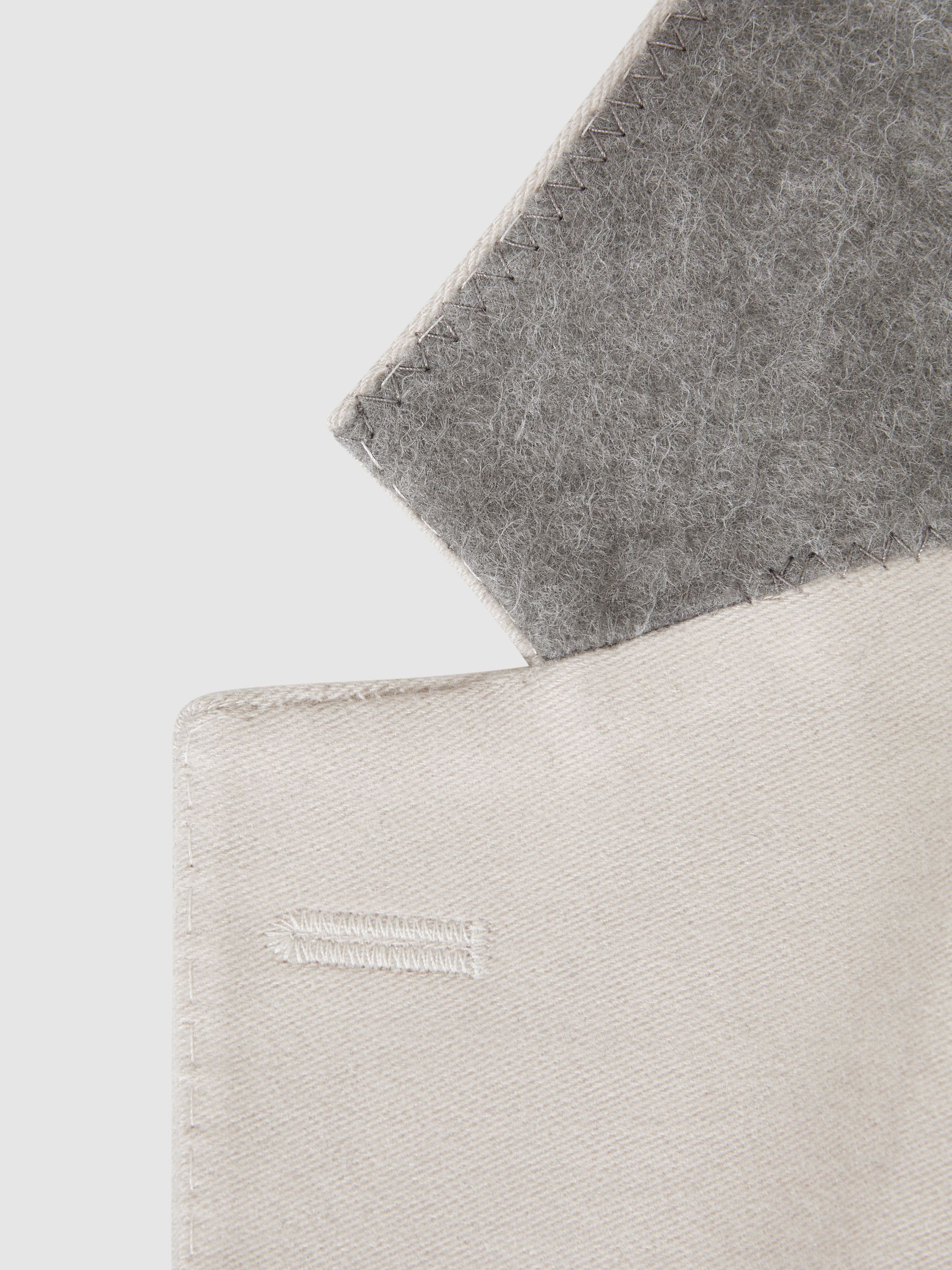 Slim Fit Single Breasted Moleskin Blazer in Stone - Image 9 of 9