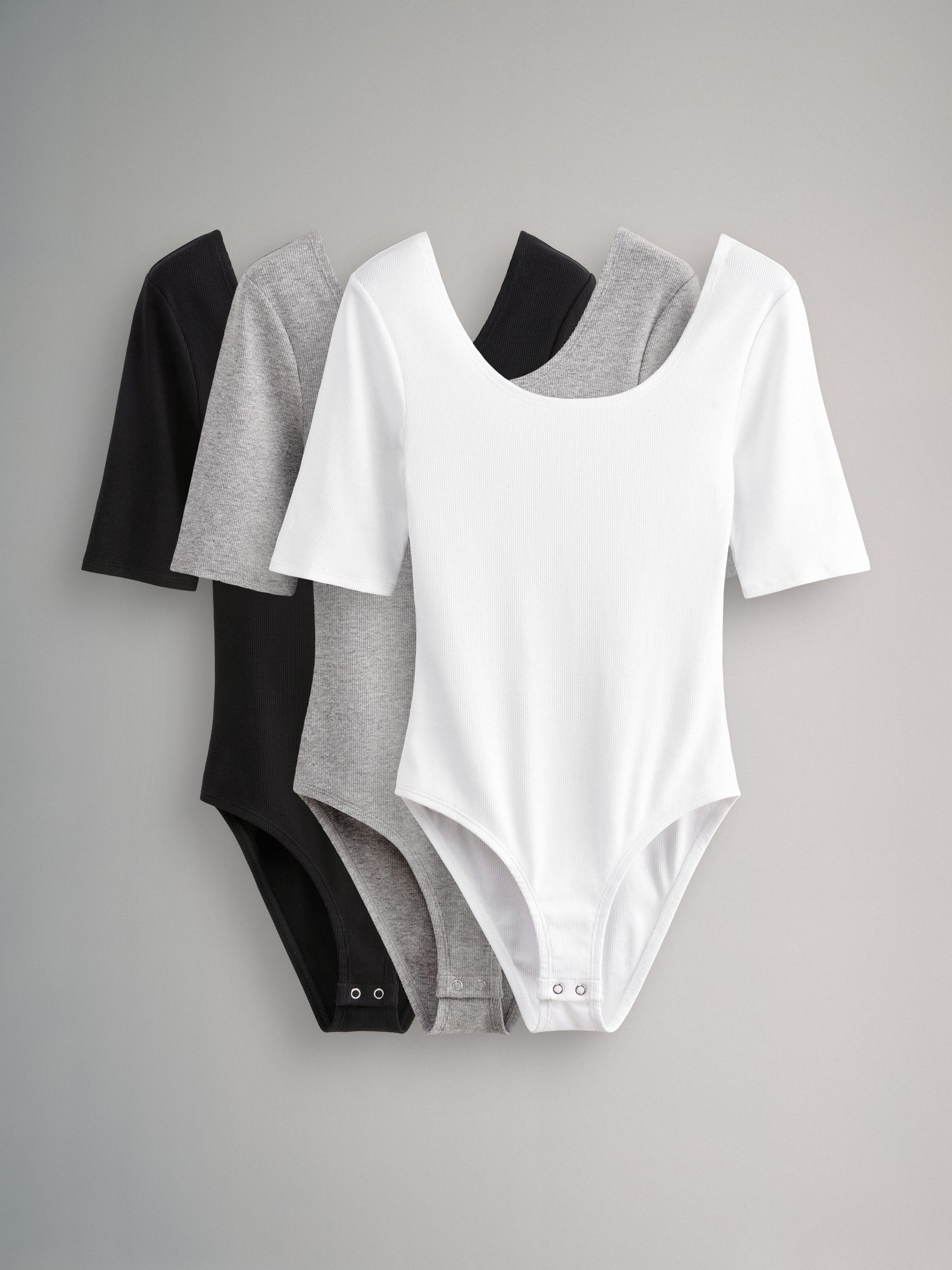 3 Pack Ribbed Scoop Neck Bodysuits - Image 1 of 5 3 Pack Ribbed Scoop Neck Bodysuits - Image 1 of 5
