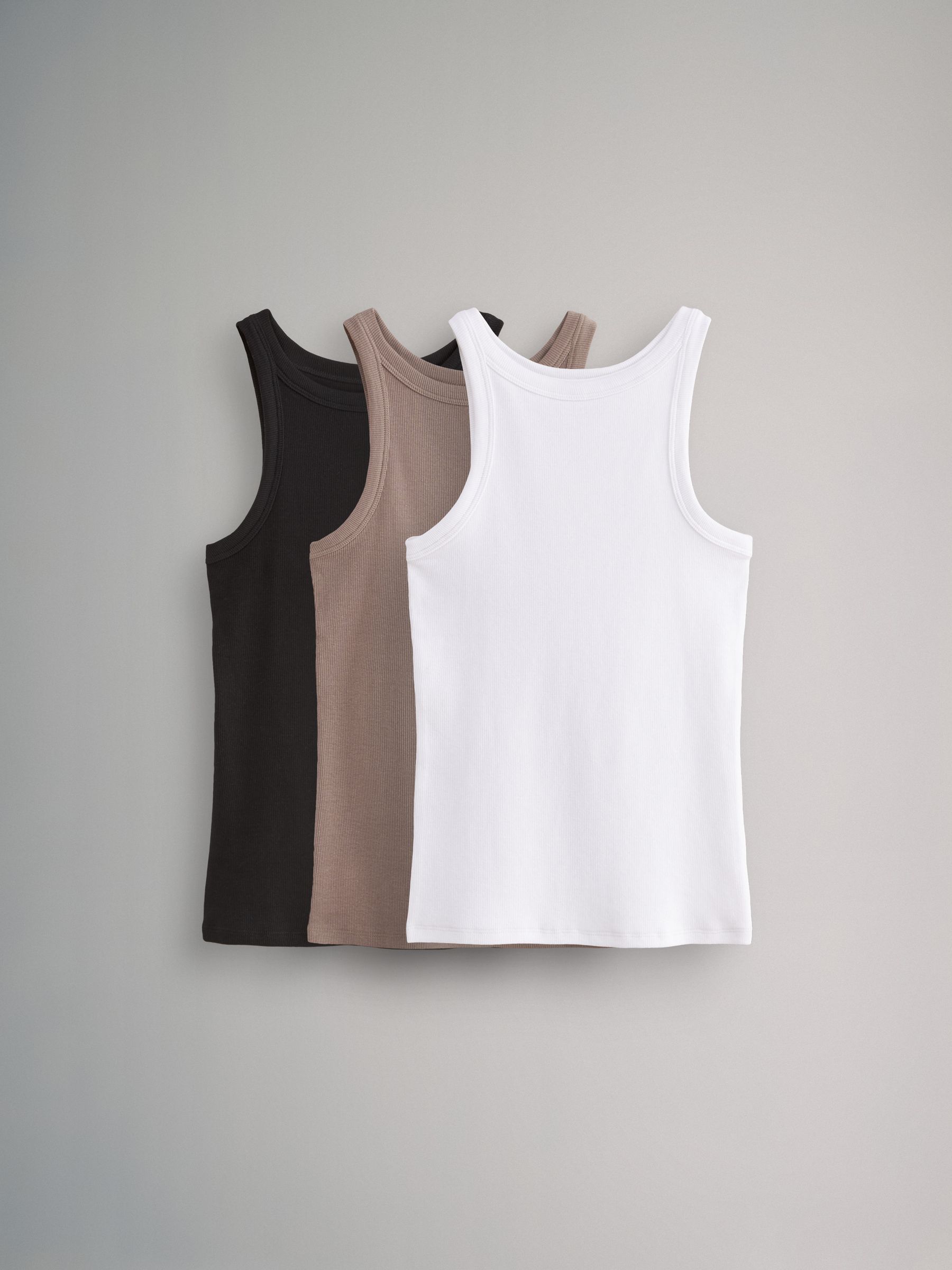 3 Pack Ribbed Racer Vests - Image 1 of 5 3 Pack Ribbed Racer Vests - Image 1 of 5