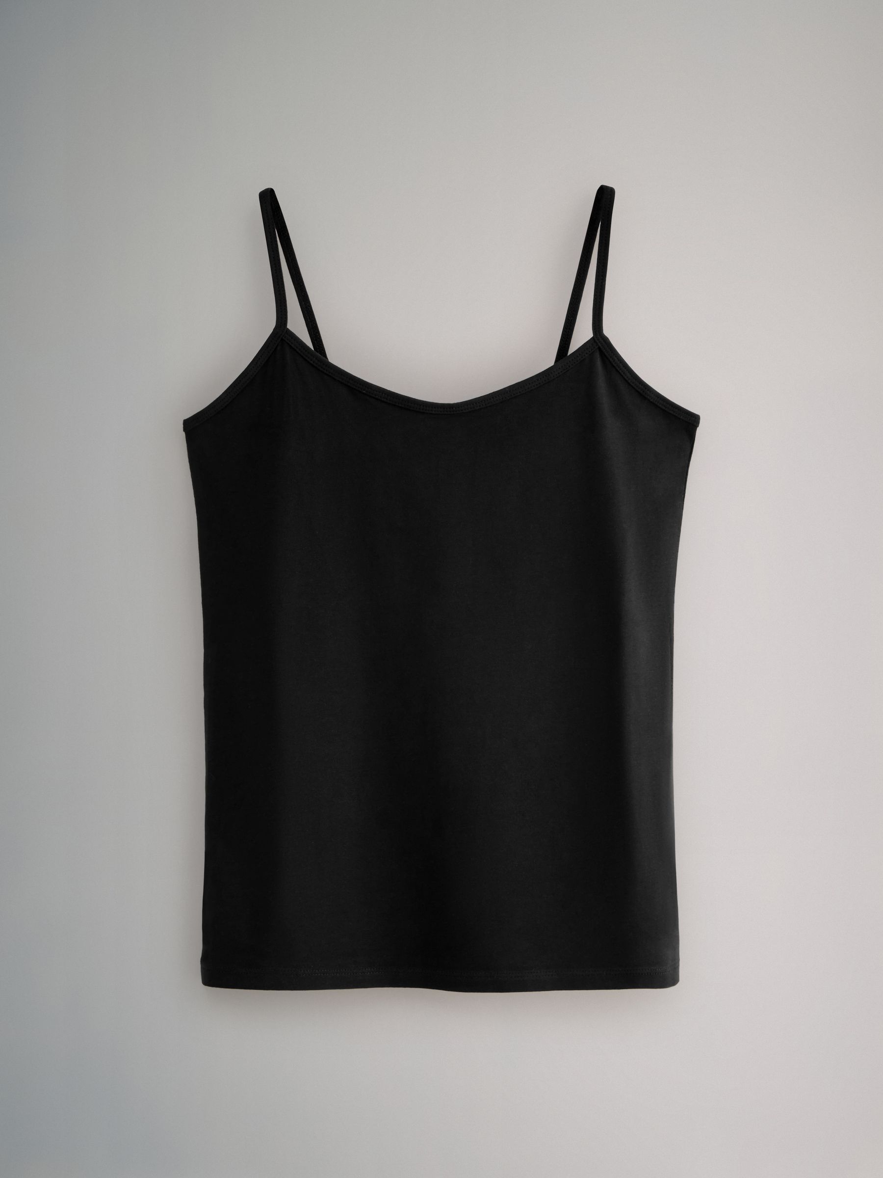 Black/Nude/White - 5 Pack Thin Strap Vest Tops - Image 2 of 7