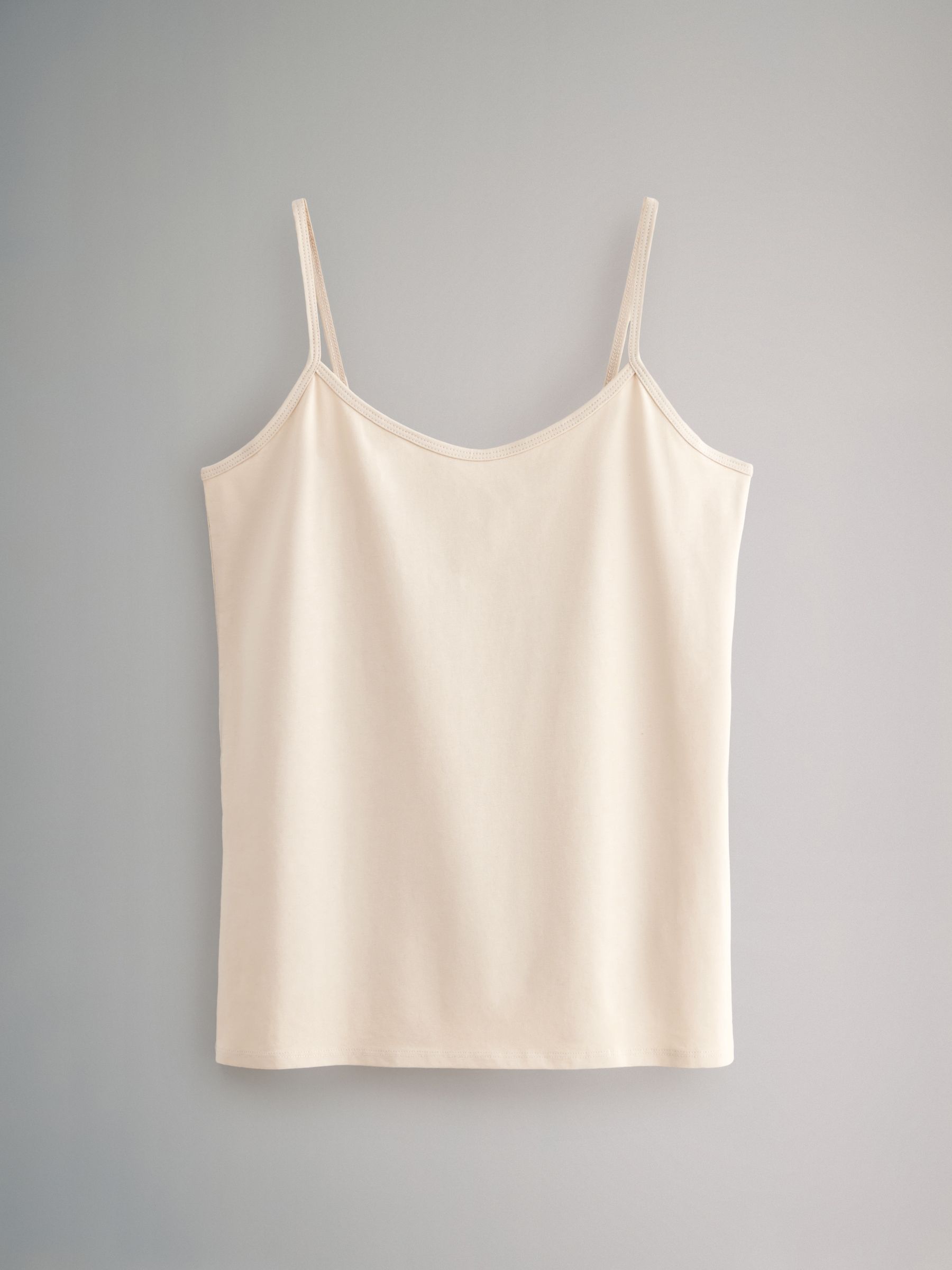Black/Nude/White - 5 Pack Thin Strap Vest Tops - Image 5 of 7