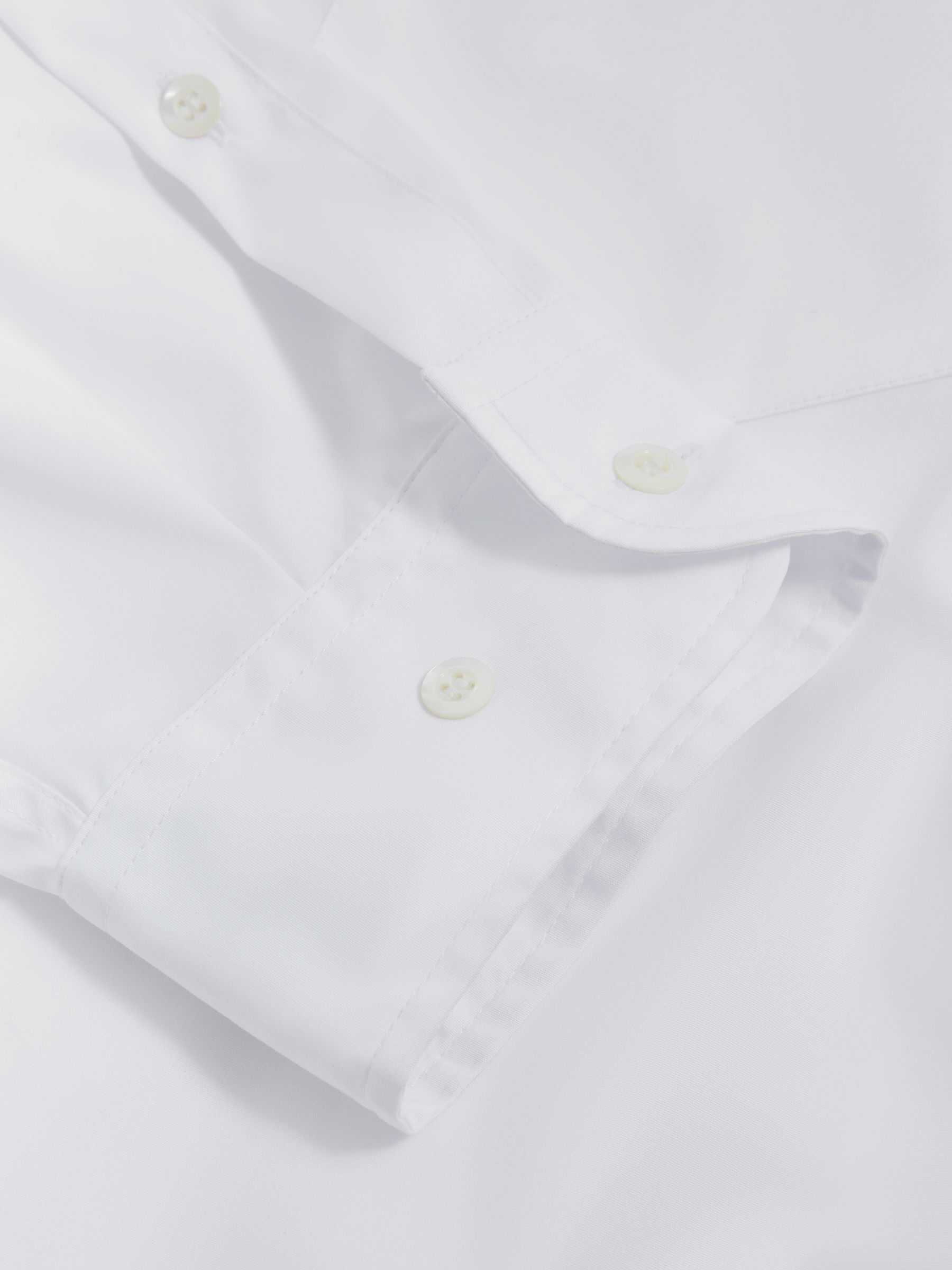 Oversized Button-Through Cotton Shirt in White - Image 6 of 6