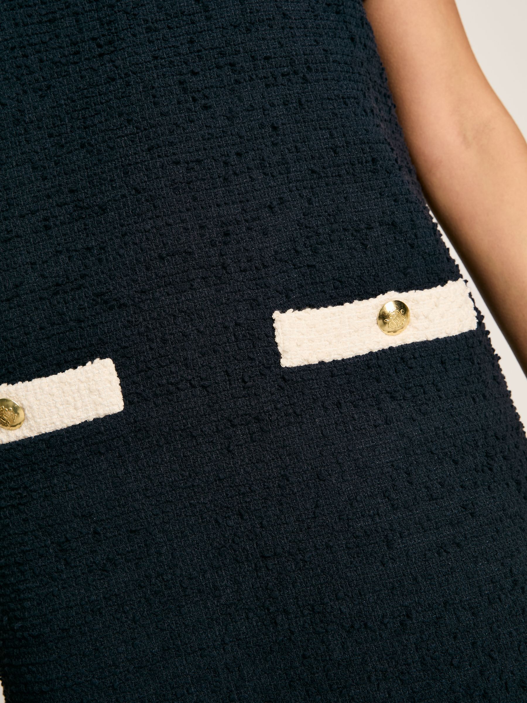 Celeste Navy Blue Mini Boucle Dress - Image 5 of 6