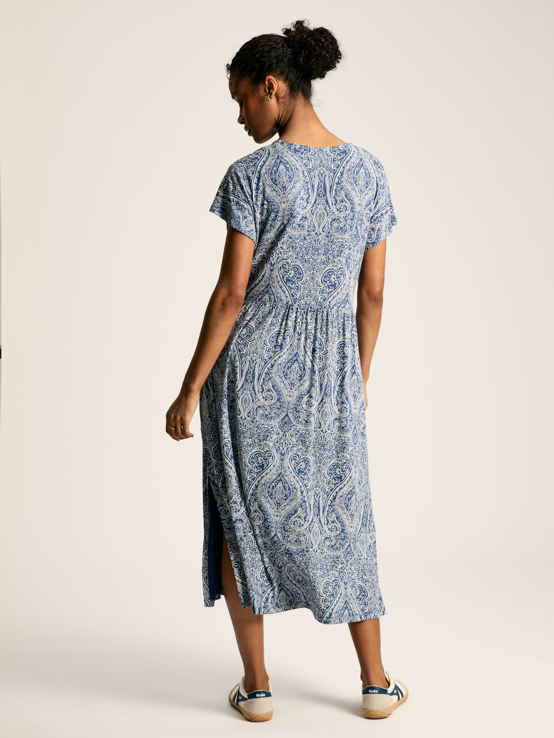 Nia Blue Jersey V-Neck Beach Dress - Image 2 of 7