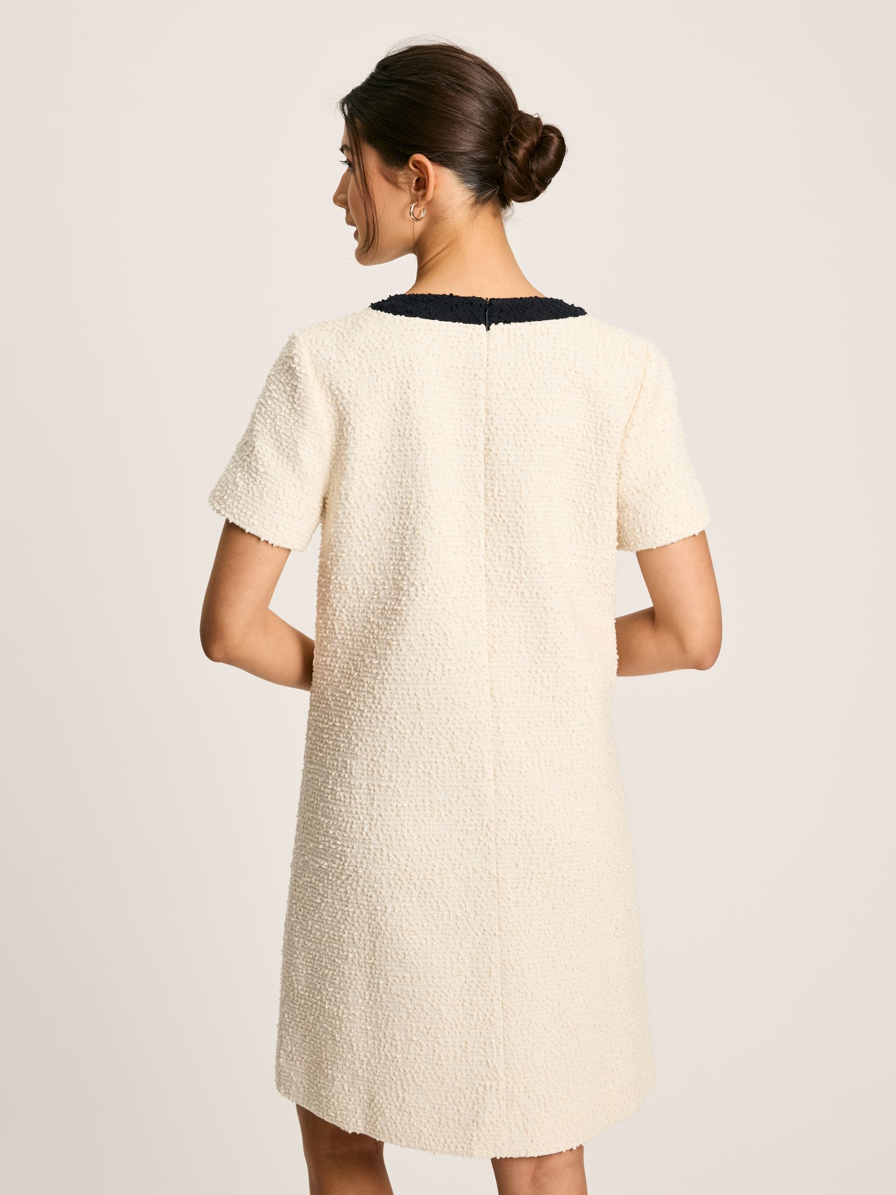 Celeste Cream Mini Boucle Dress - Image 2 of 6