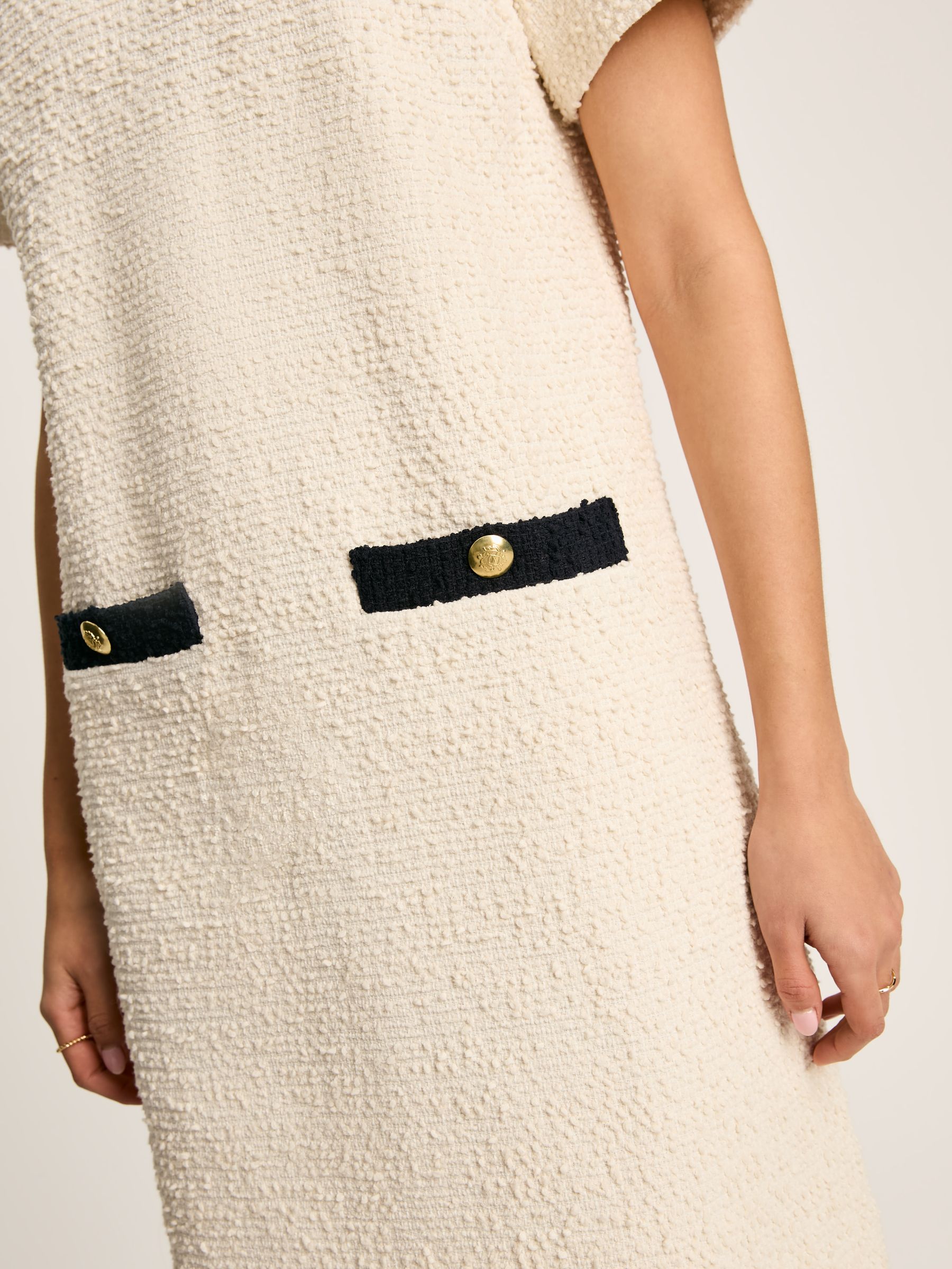 Celeste Cream Mini Boucle Dress - Image 5 of 6