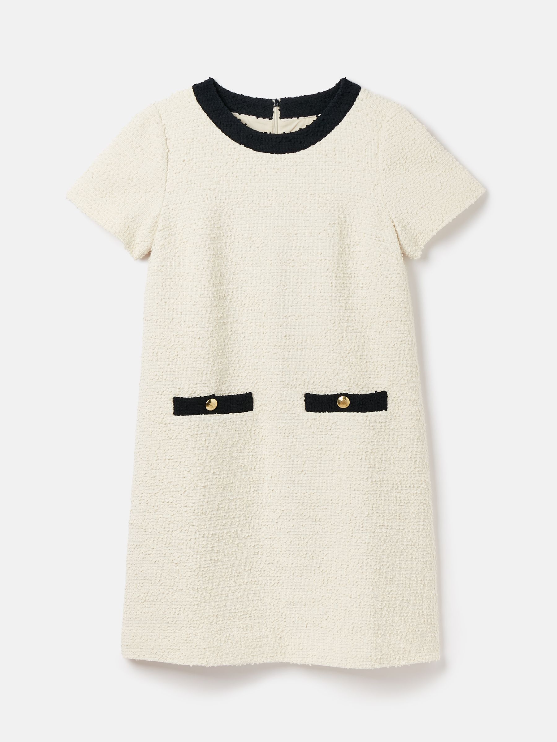 Celeste Cream Mini Boucle Dress - Image 6 of 6