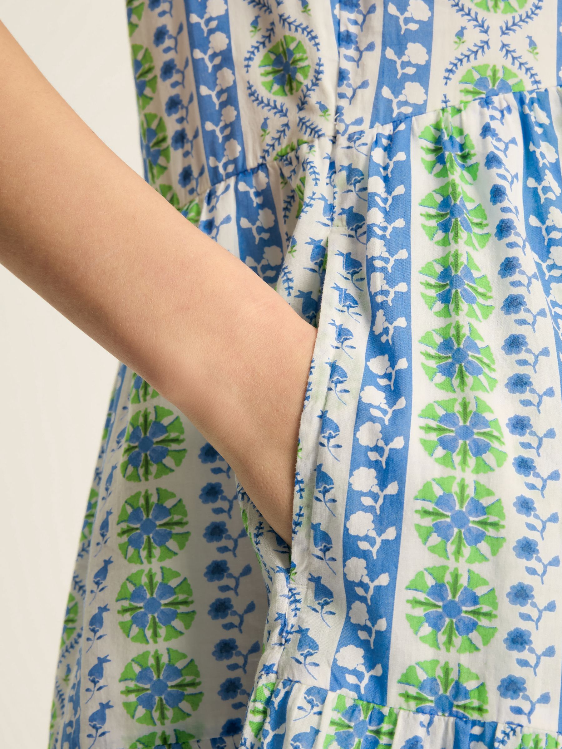 Ariella Blue Cotton Dress - Image 4 of 5