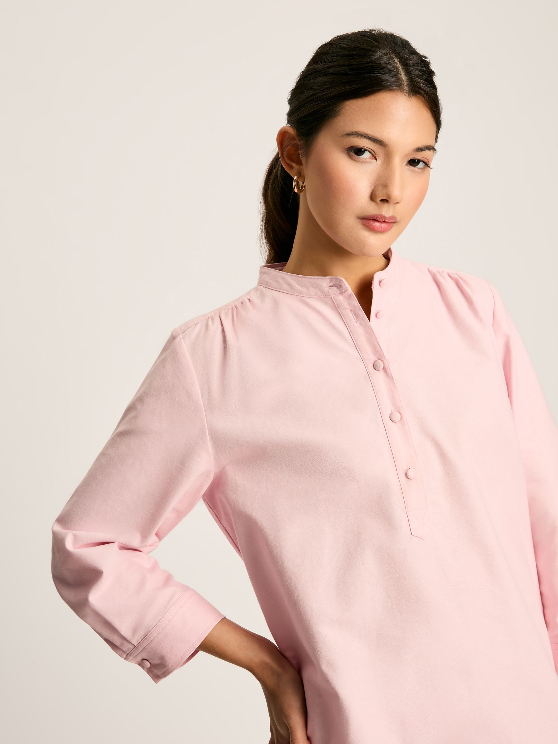 Marlowe Pink Dress with Shirt/ Nehru Collar - Image 5 of 7