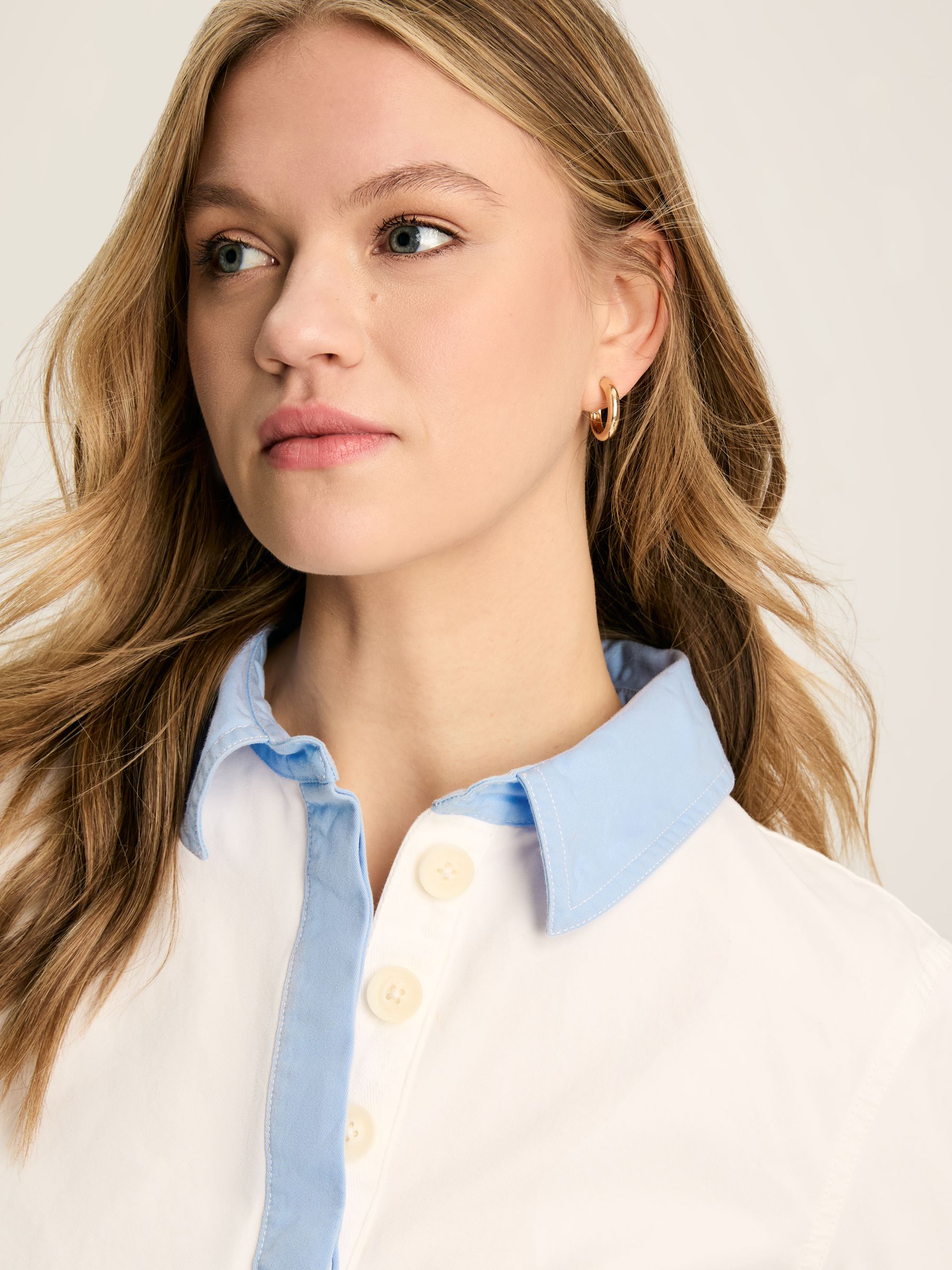 Brinley Chalk White Cotton Deck Shirt - Image 5 of 8