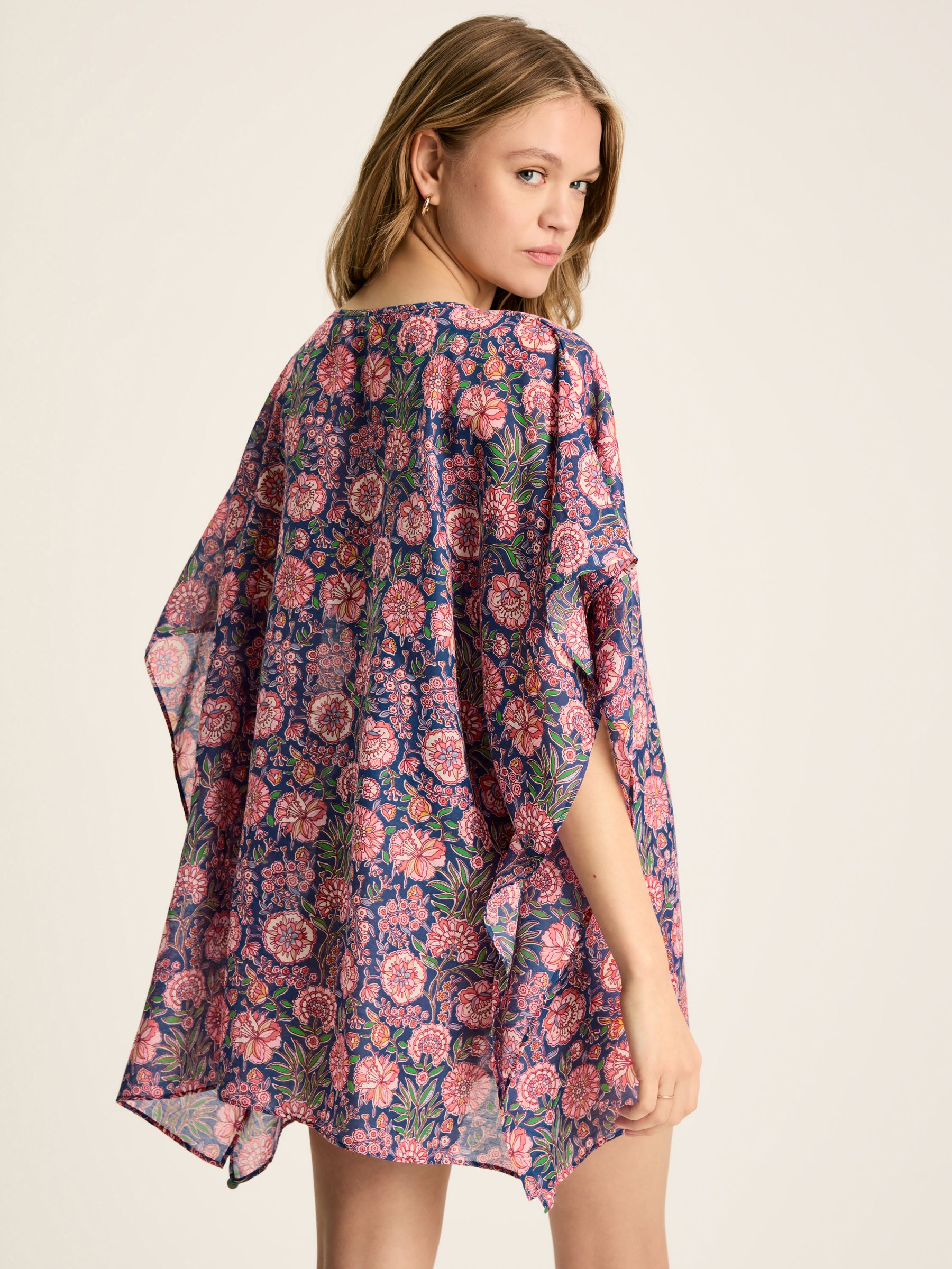 Rosanna Navy & Pink Beach Cover-Up - Image 2 of 7 Rosanna Navy & Pink Beach Cover-Up - Image 2 of 7