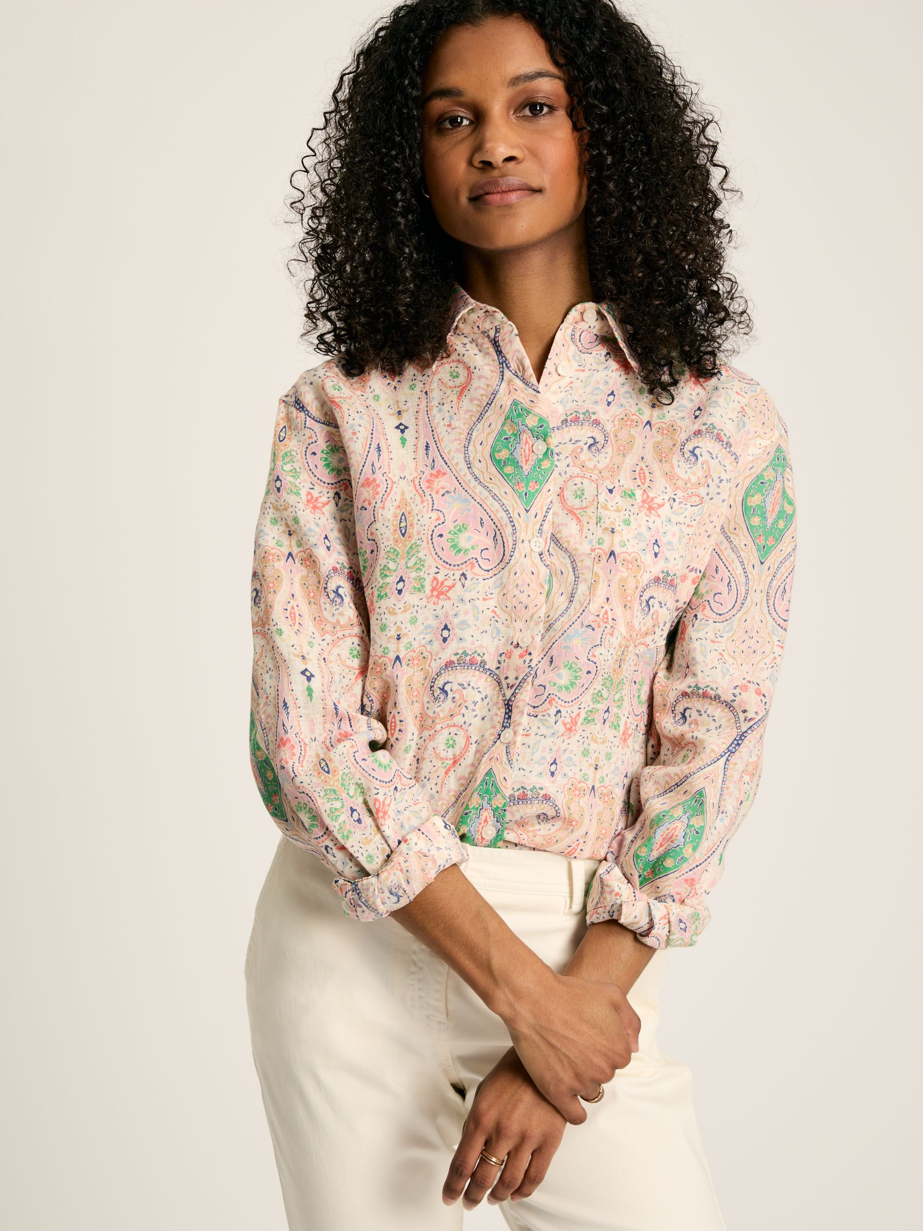 Amilla Multi 100% Linen Shirt - Image 4 of 10
