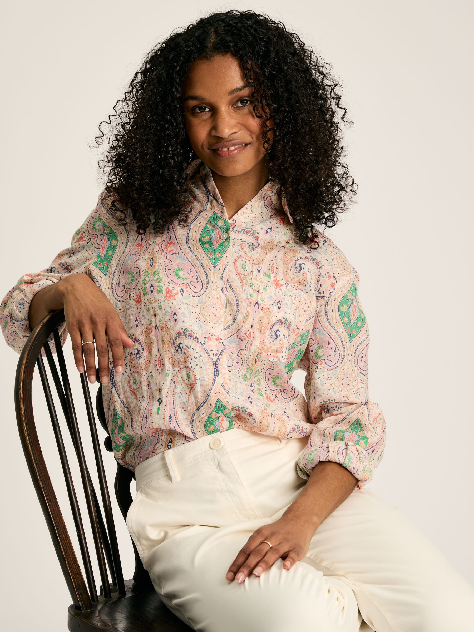 Amilla Multi 100% Linen Shirt - Image 5 of 10