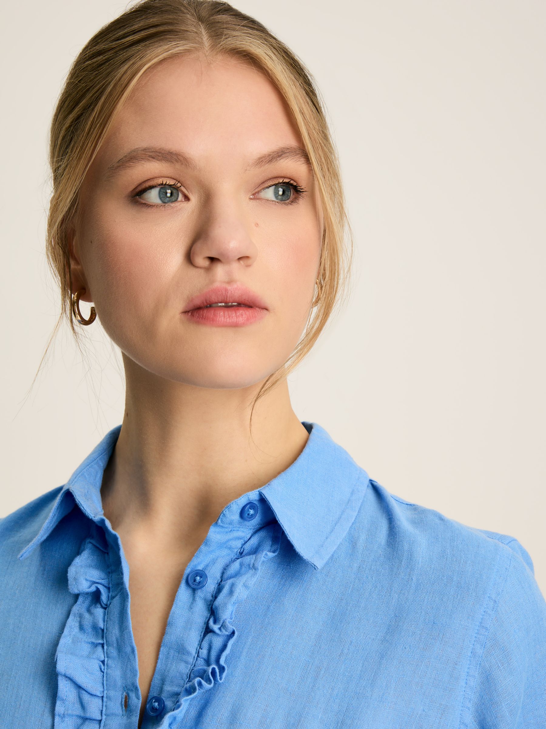 Selene Blue 100% Linen Shirt - Image 2 of 6