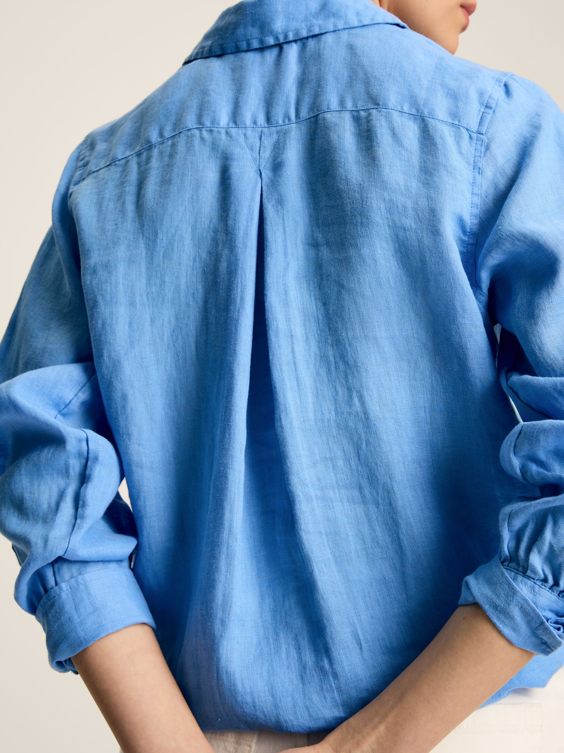 Selene Blue 100% Linen Shirt - Image 5 of 6