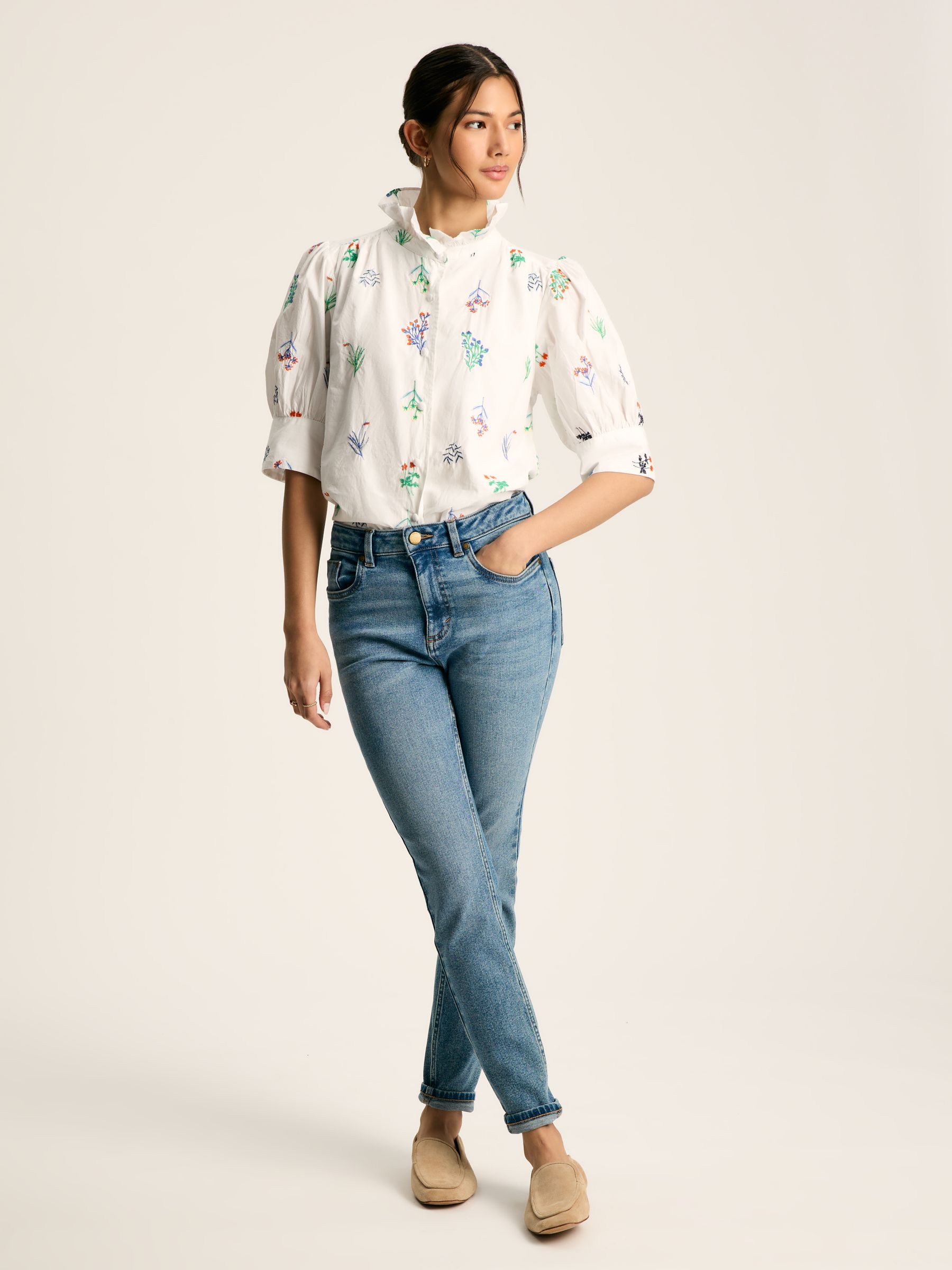 Iris White Embroidered Blouse - Image 3 of 7