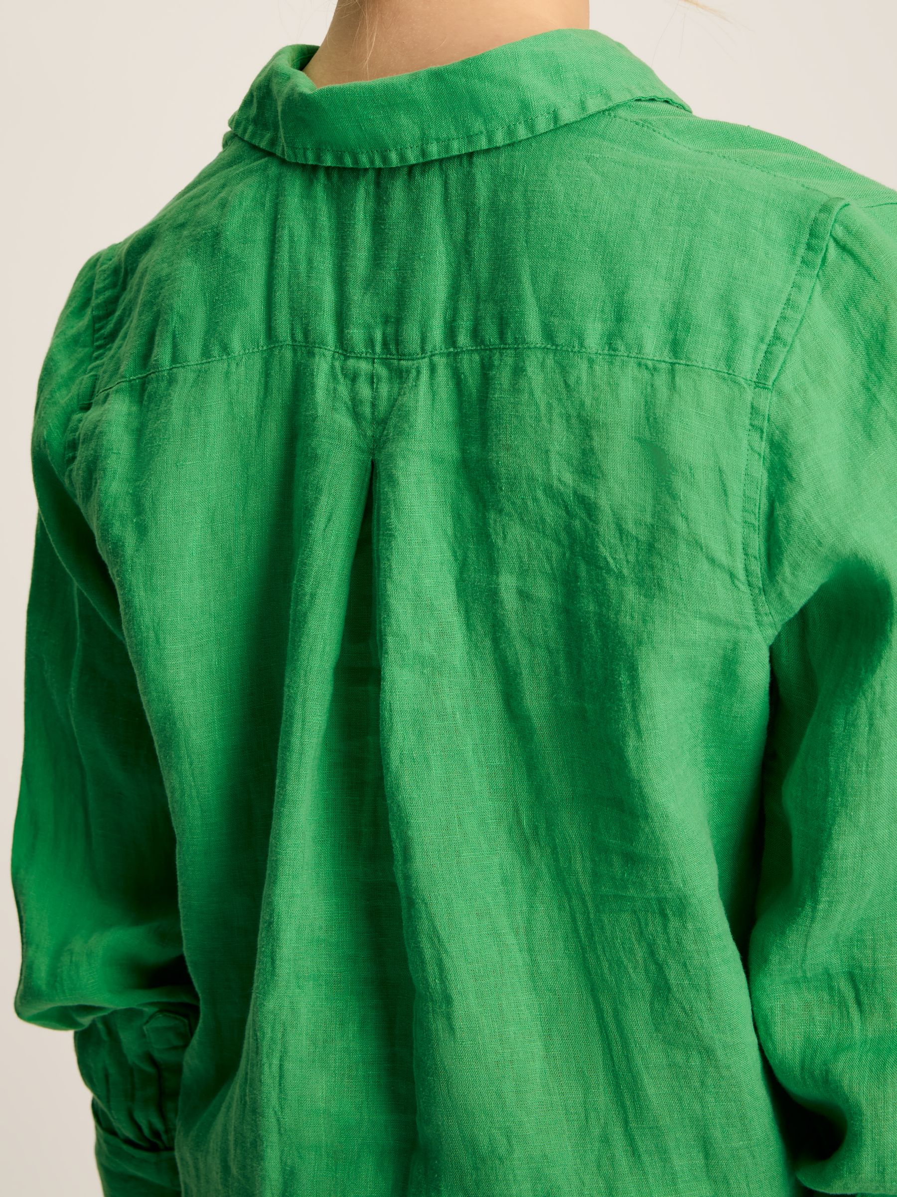 Selene Green 100% Linen Shirt - Image 5 of 9
