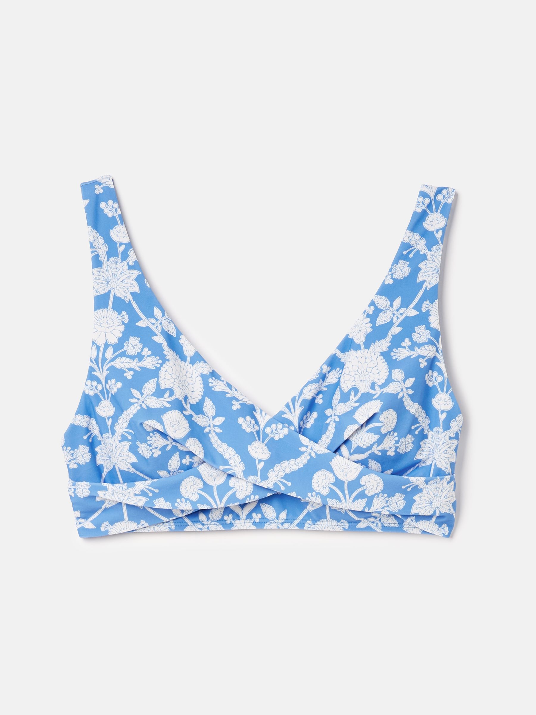 Posy Blue/White Wrap Bikini Top - Image 7 of 7