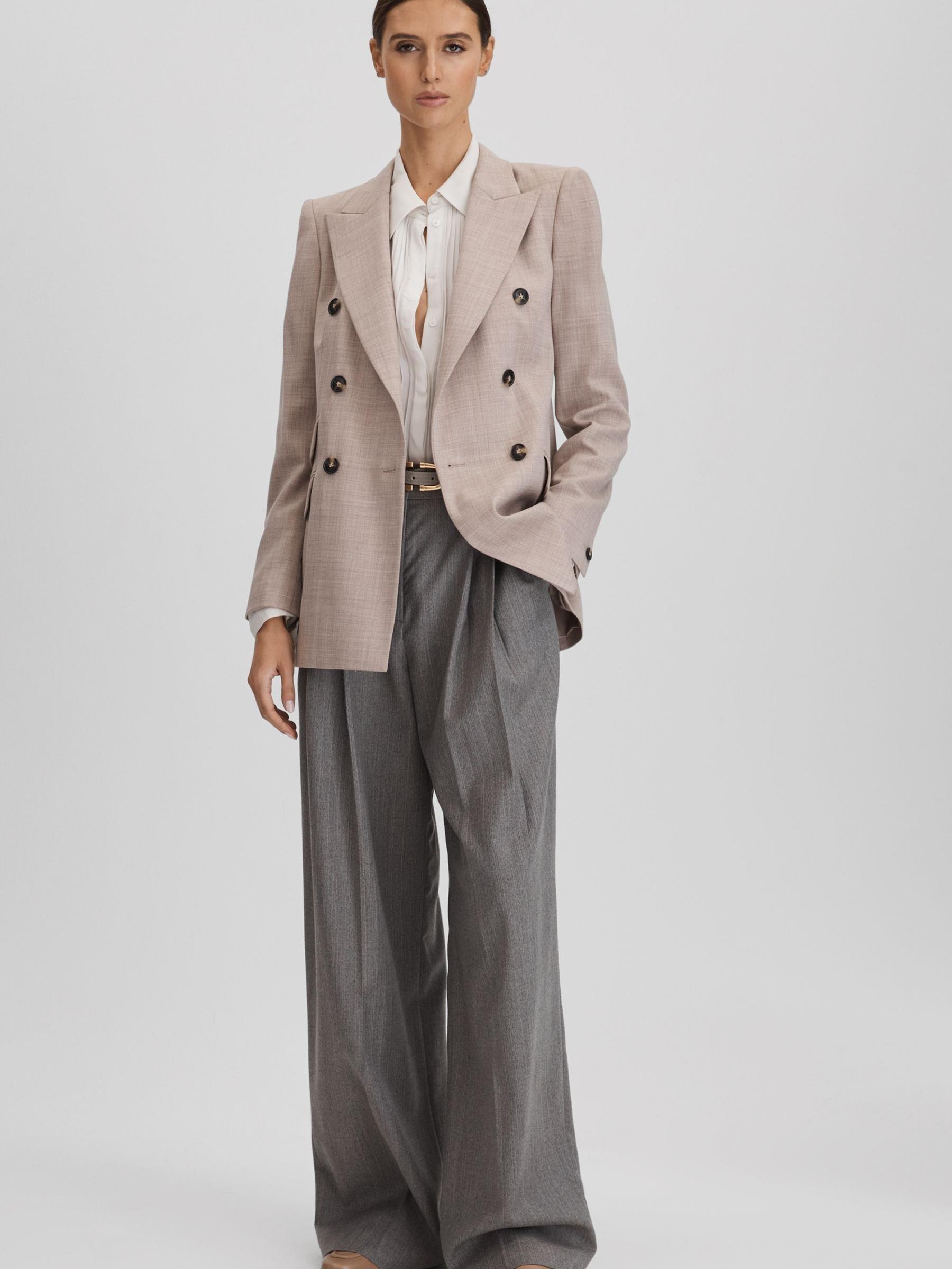 Pleated Flared Sleeve Blouse in Pale Blue - Image 3 of 5