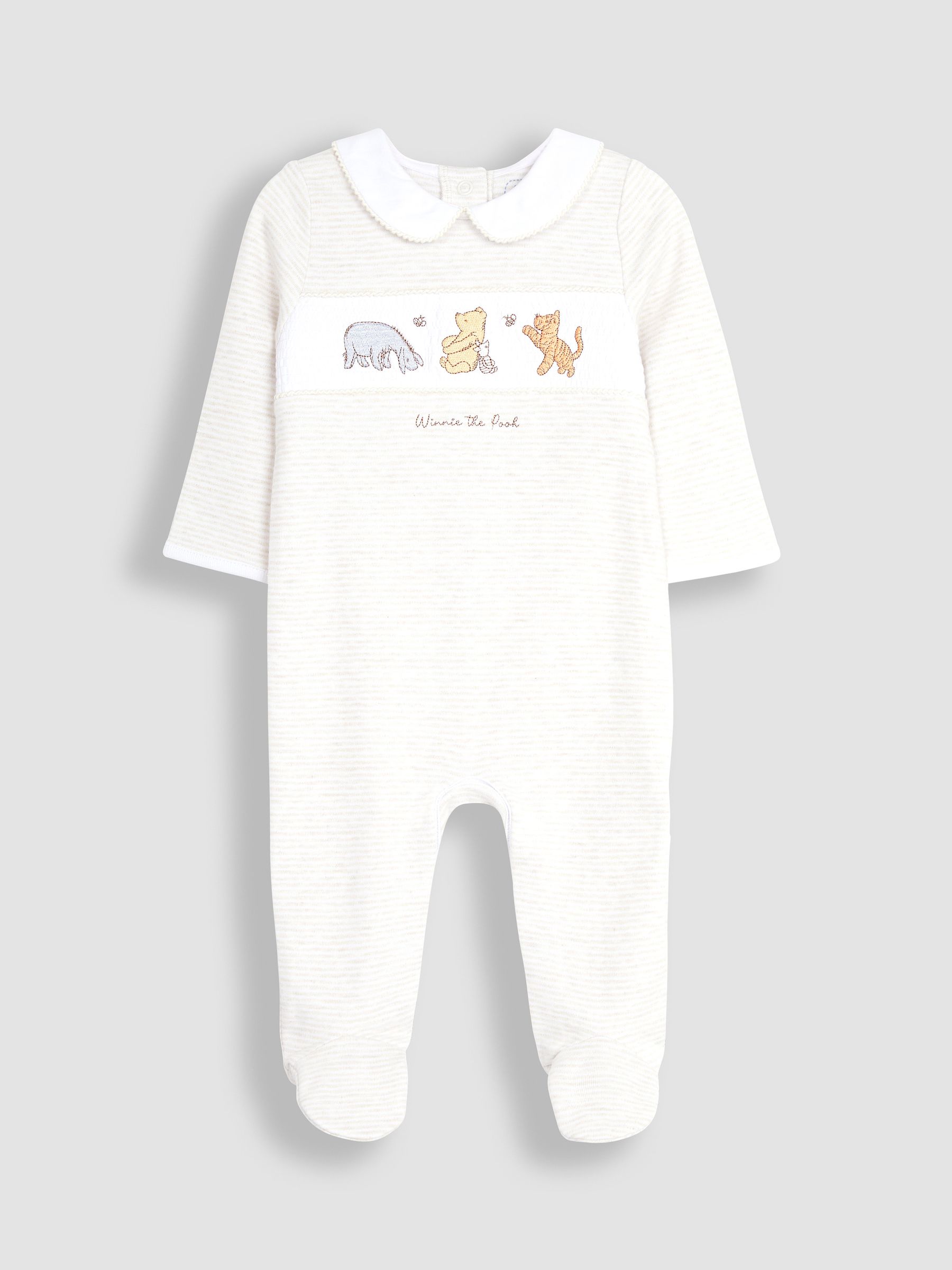 Winnie The Pooh Smocked Sleepsuit in Natural - Image 3 of 5