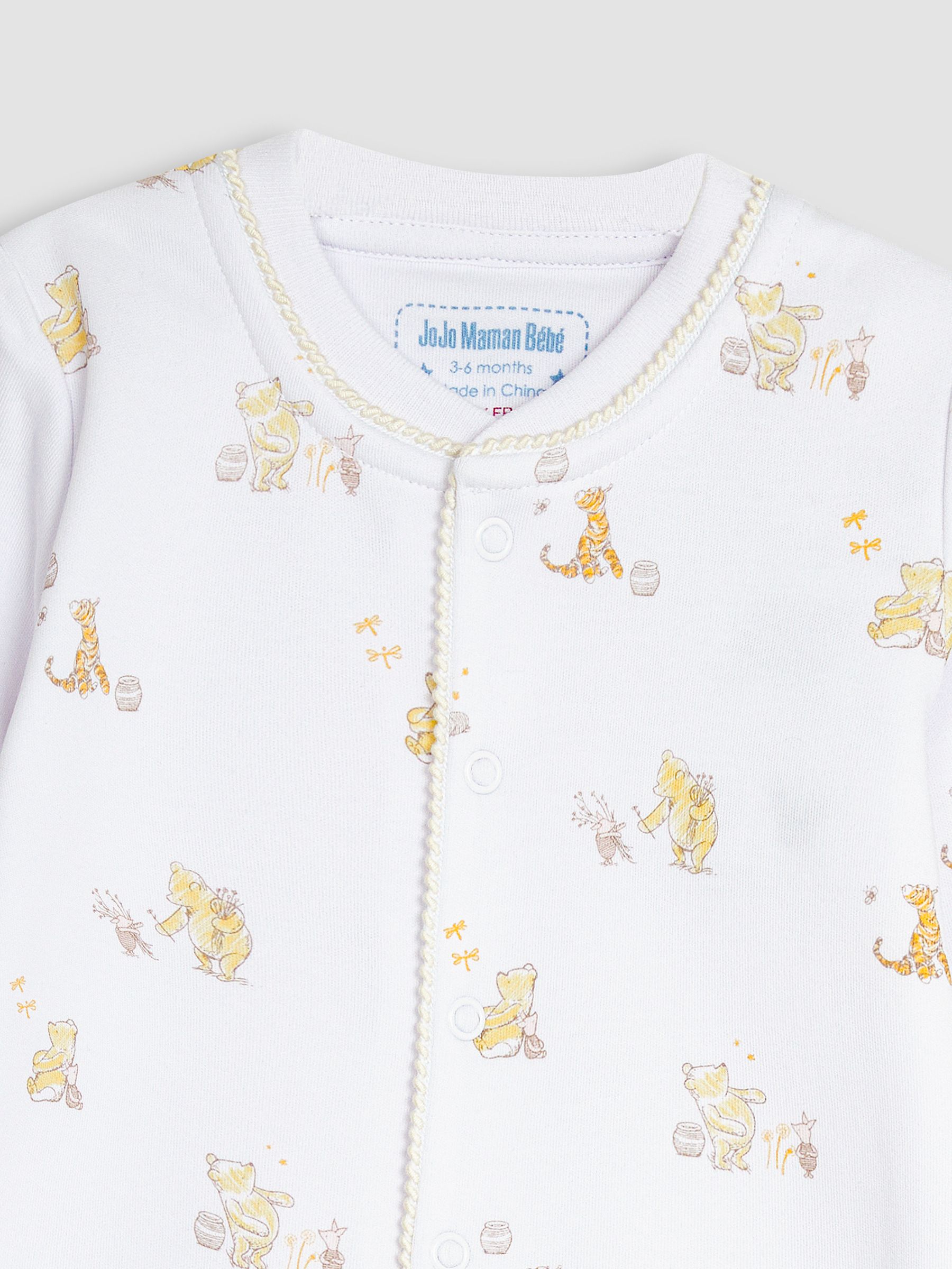 Winnie The Pooh Print Sleepsuit & Hat Set in Cream - Image 6 of 8