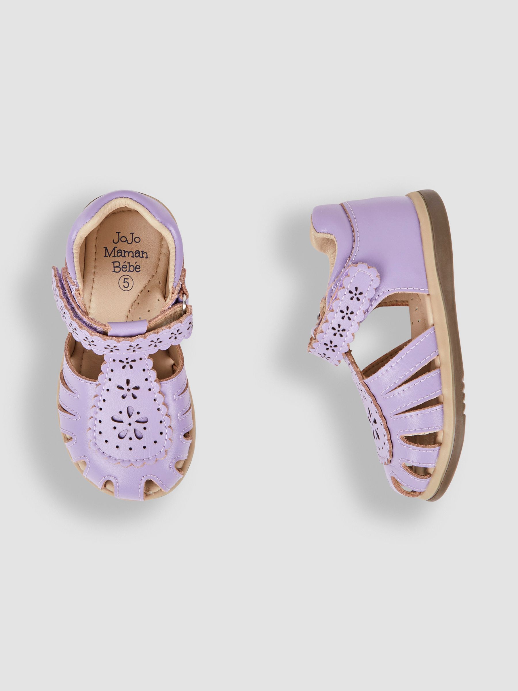 Lilac Pretty Leather Closed Toe Sandals - Image 3 of 4