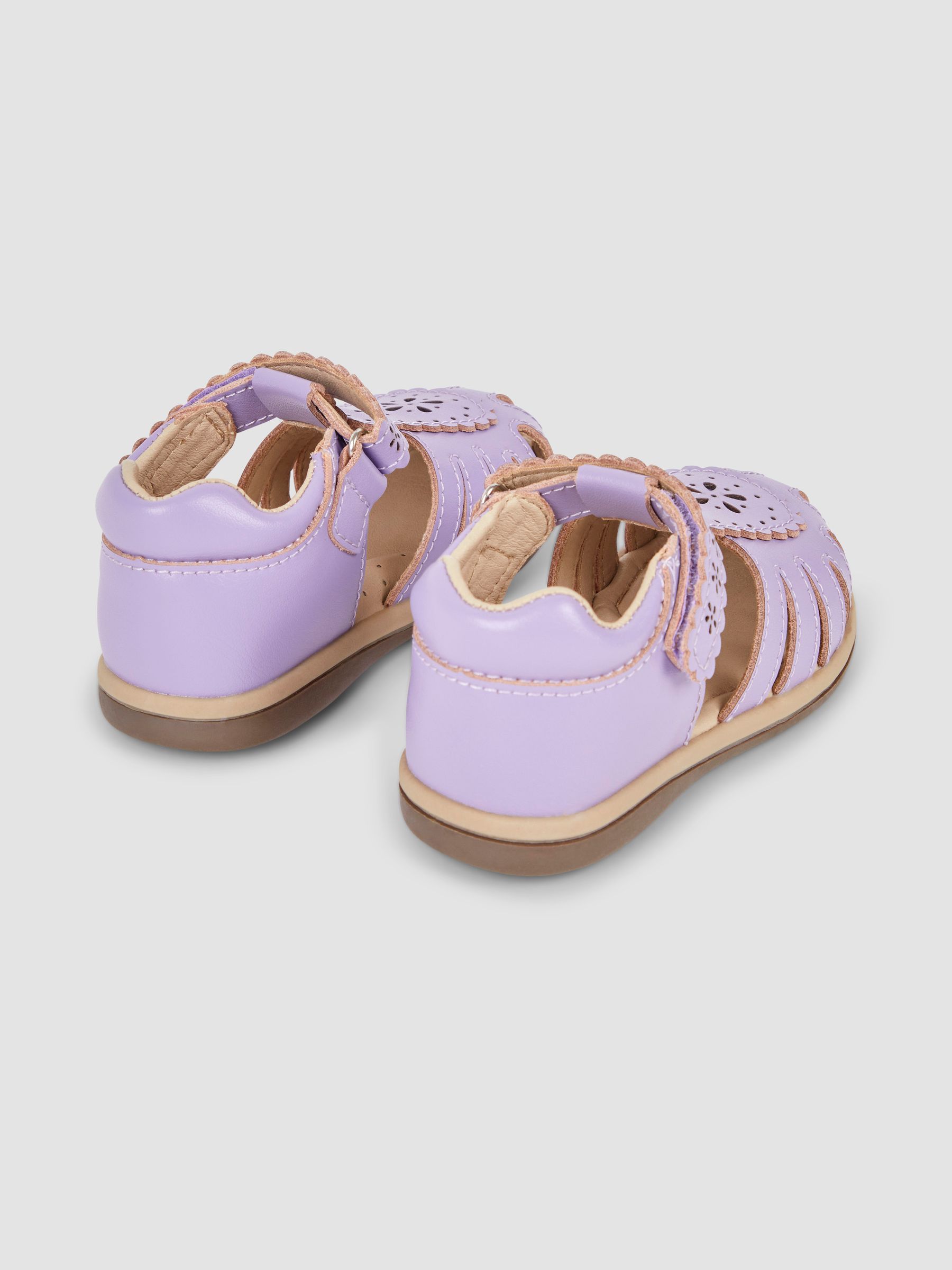 Lilac Pretty Leather Closed Toe Sandals - Image 4 of 4