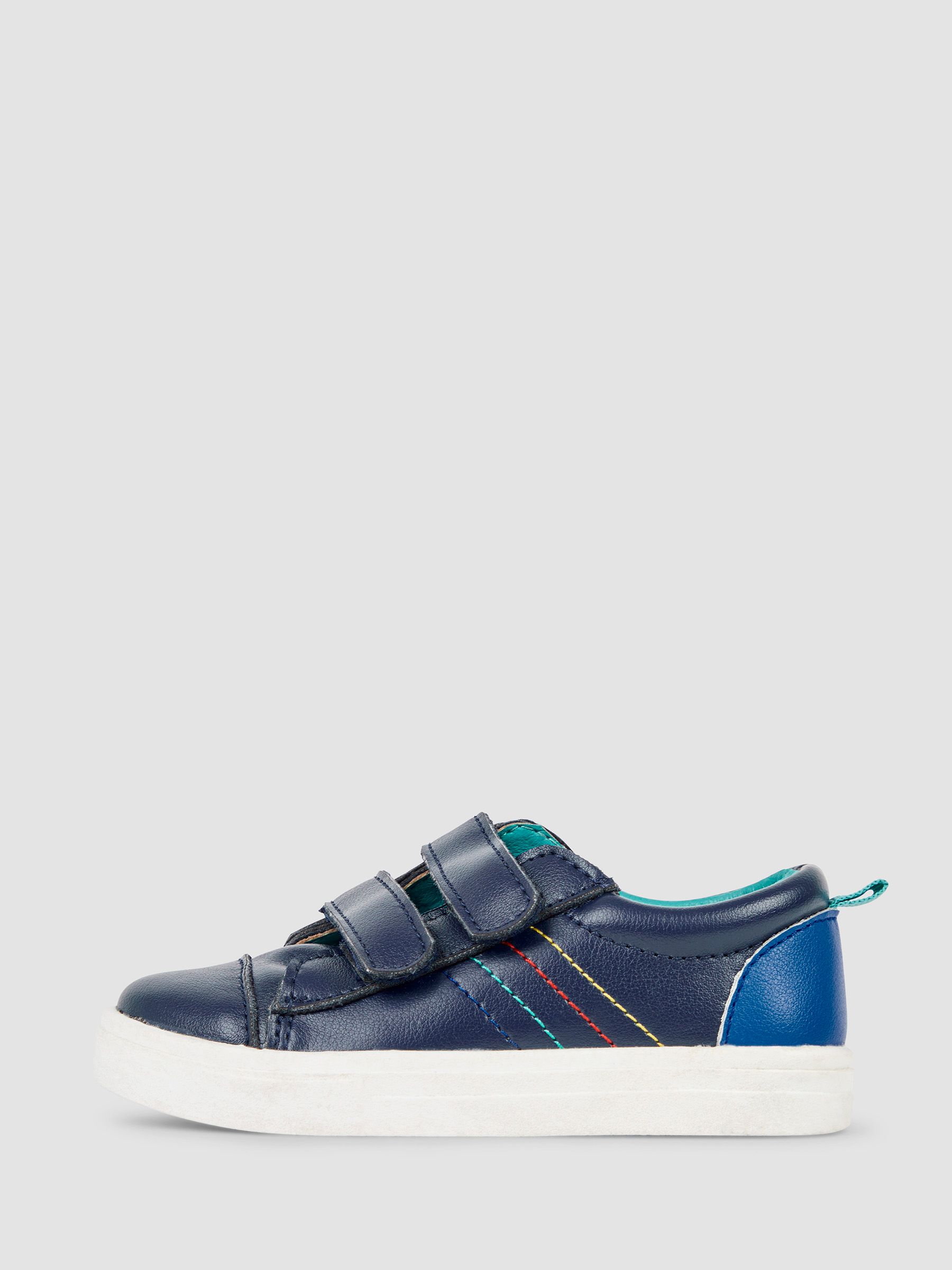 Navy Leather Trainers - Image 4 of 4