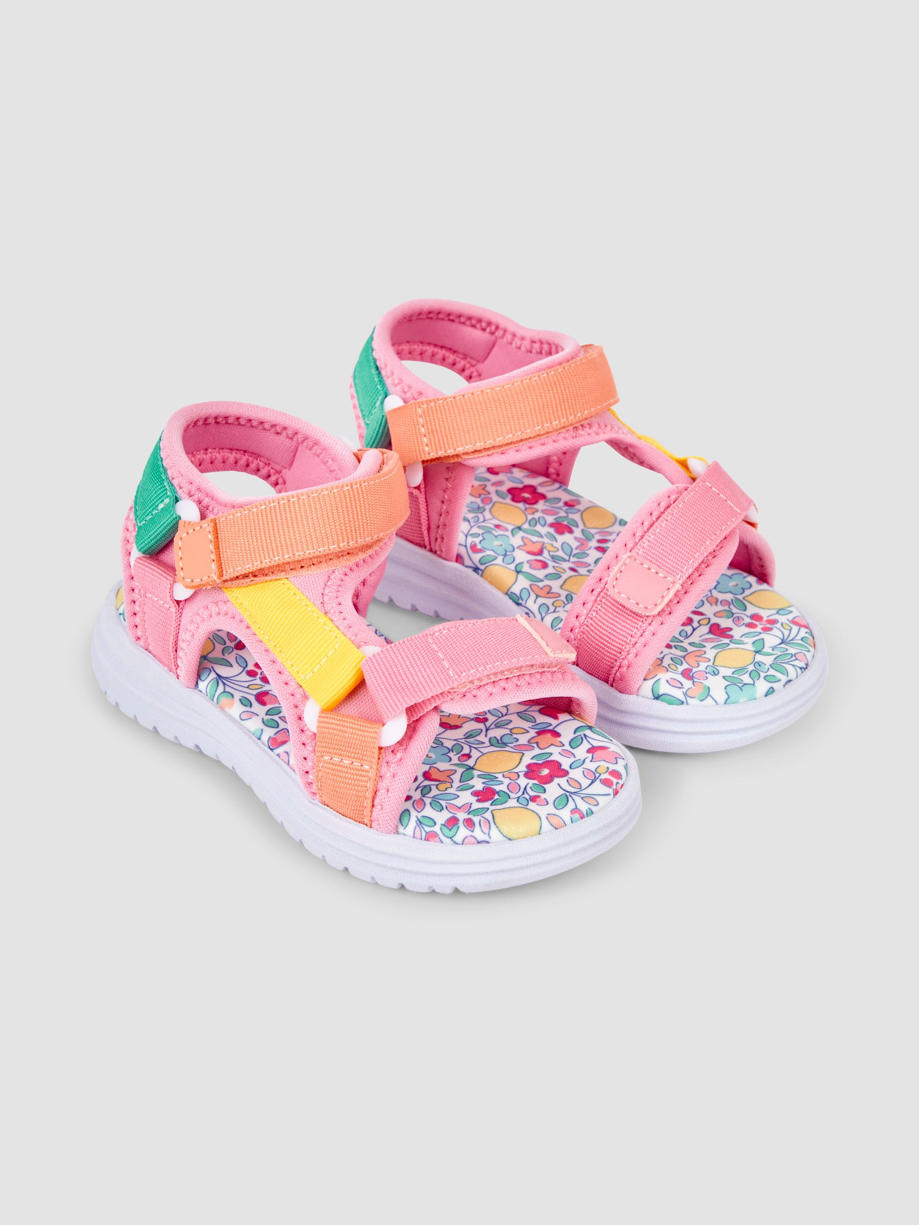 Colour Block Sandals in Pink - Image 1 of 4