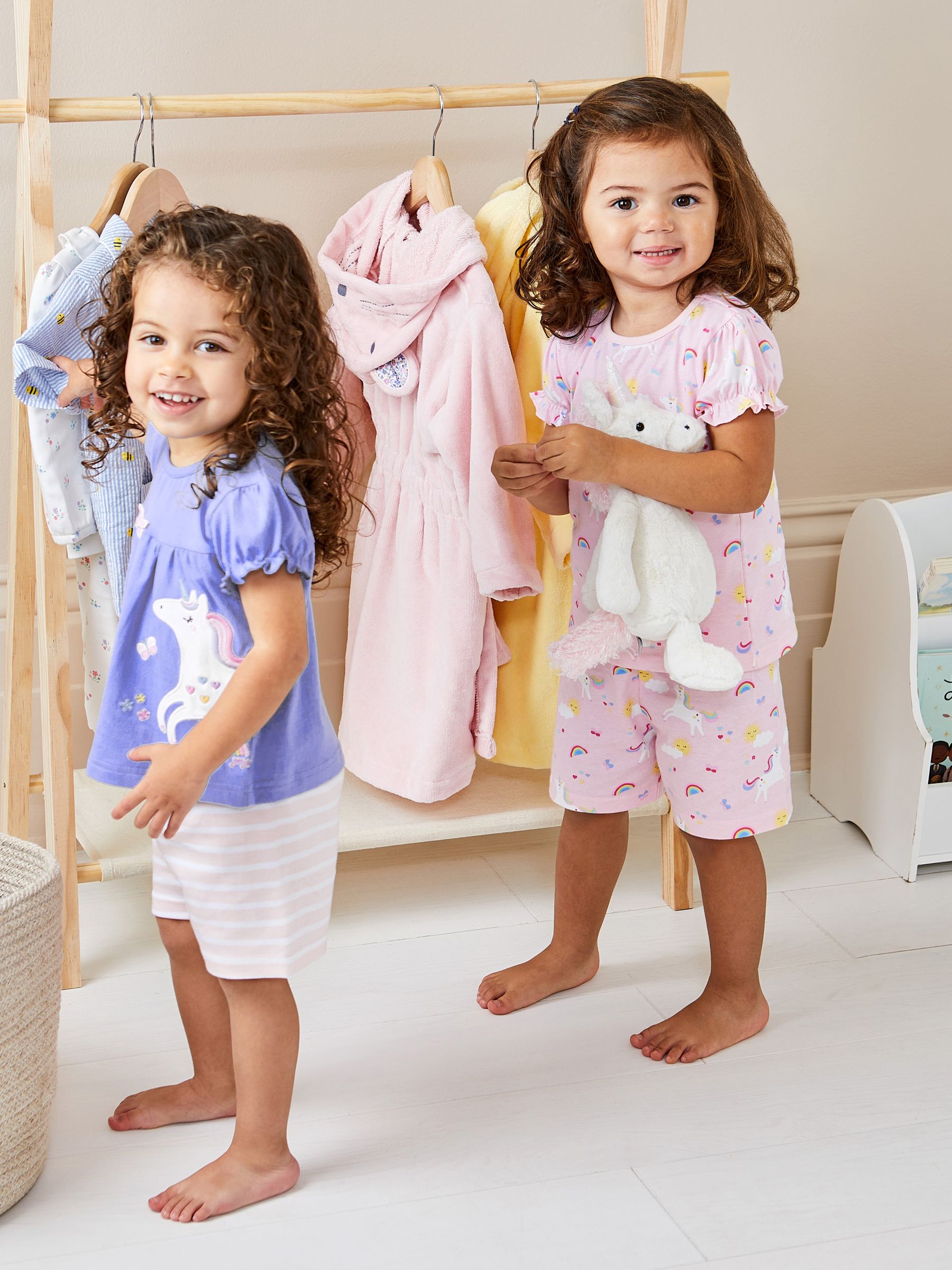 2-Pack Unicorn Jersey Pyjamas in Pink - Image 1 of 9